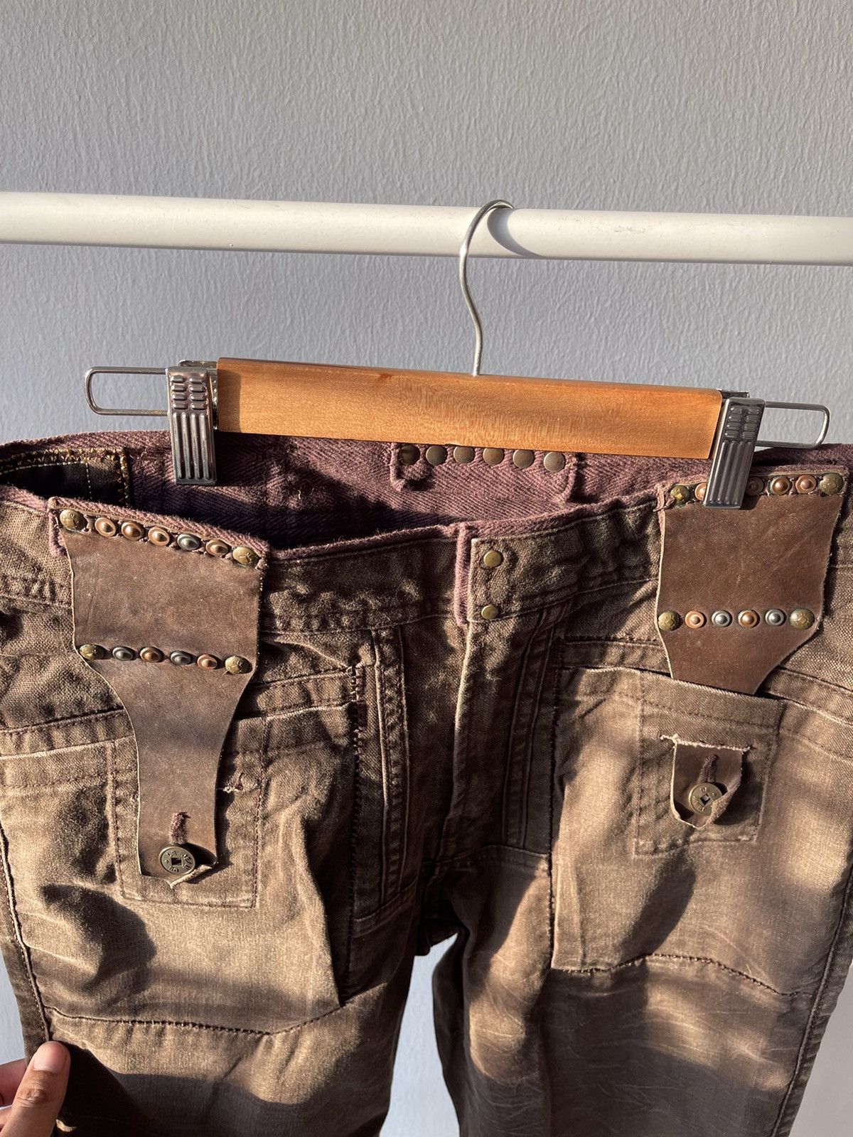 Marithe + Francois Girbaud 90s Marithe Francois Girbaud Leather paded part Pants A6 Size US 30 / EU 46 - 3 Thumbnail