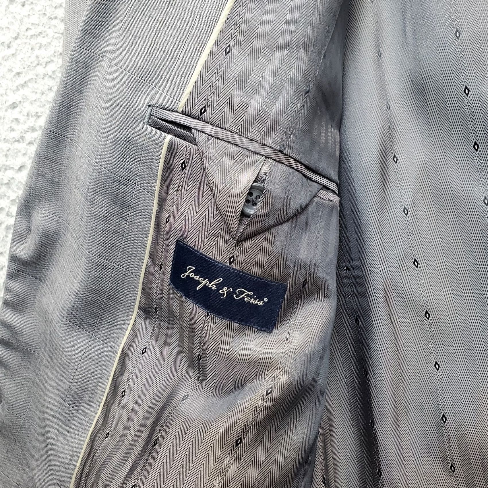 Joseph Joseph & Feiss Blazer Jacket Mens Size 46 Multicolor Check Notch Lapel Single Breasted Blazer Size 46R - 6 Thumbnail