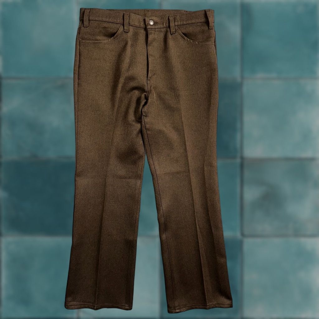 Levi's 517 Pants Bootcut Brown Polyester Vintage 36 Mens Regular 30 Inseam 36x30 Bootscut Jeans 70s USA 517 Levi's 500 Series Authentic