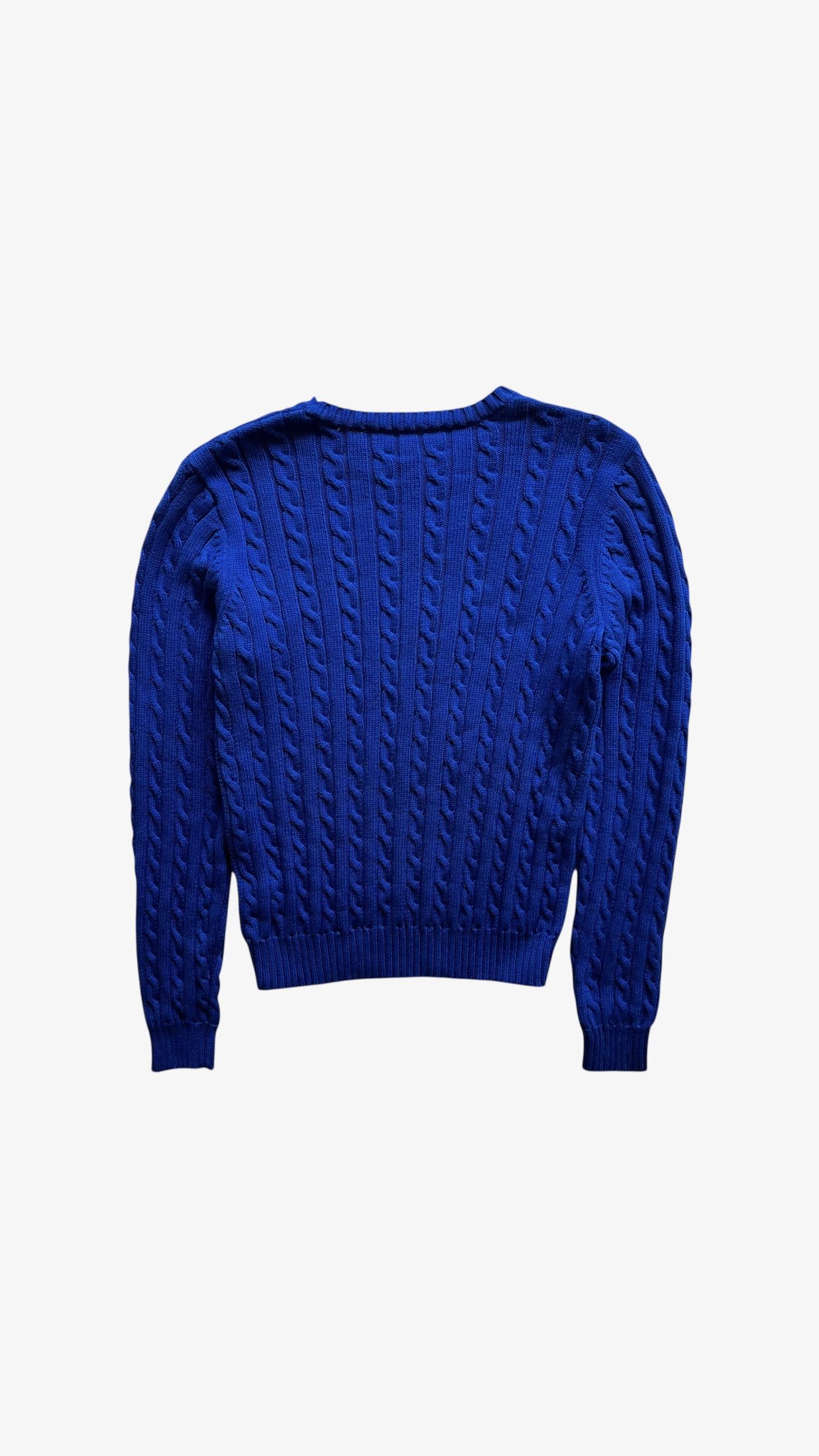 Ralph Lauren Vintage 90s Women's Ralph Lauren Blue Cable Knit Jumper Size XS / US 0-2 / IT 36-38 - 3 Thumbnail