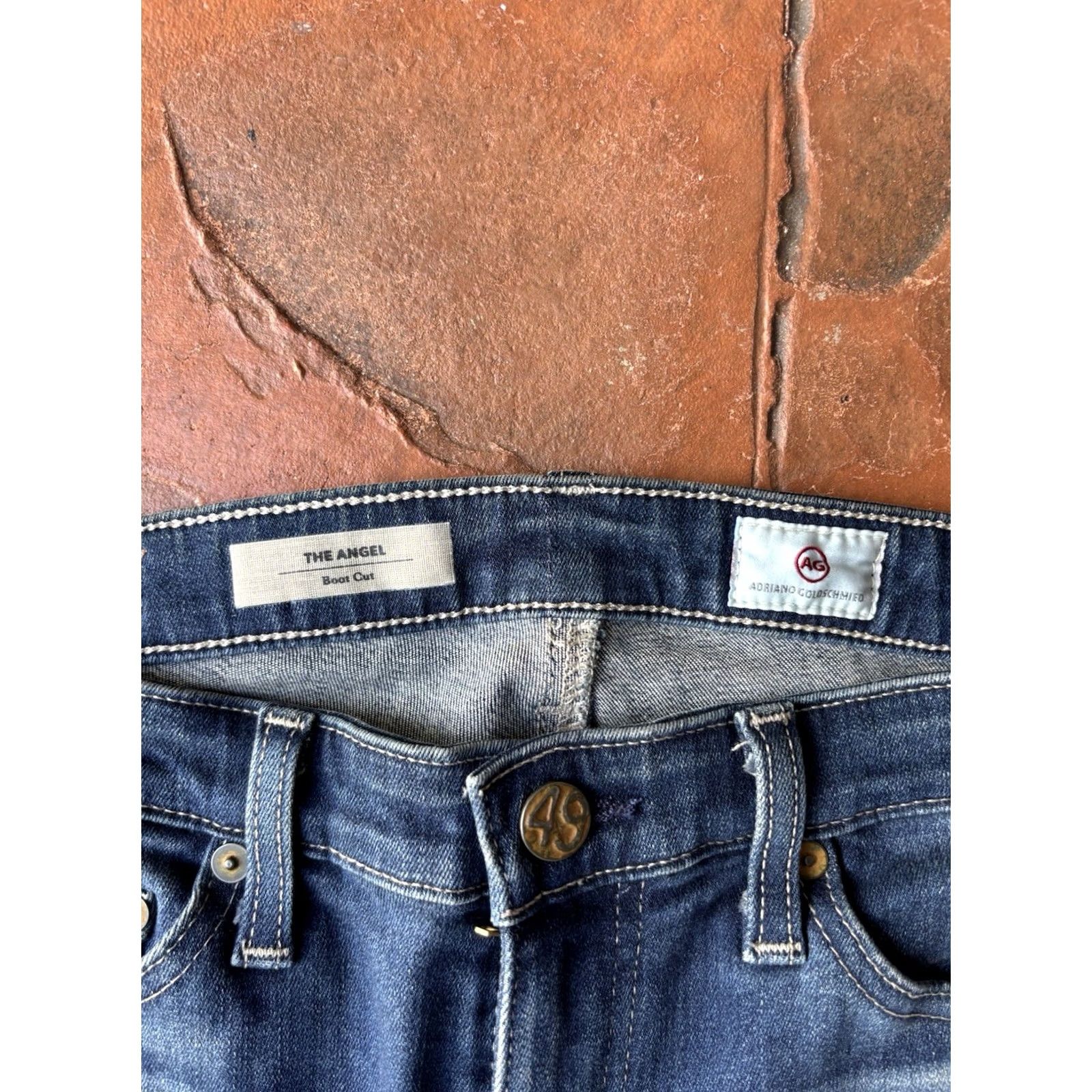 Vintage AG Adriano Goldschmied The Angel Bootcut Jeans Women’s 25R Dark Wash Classic Size 42" / US 20 - 2 Thumbnail
