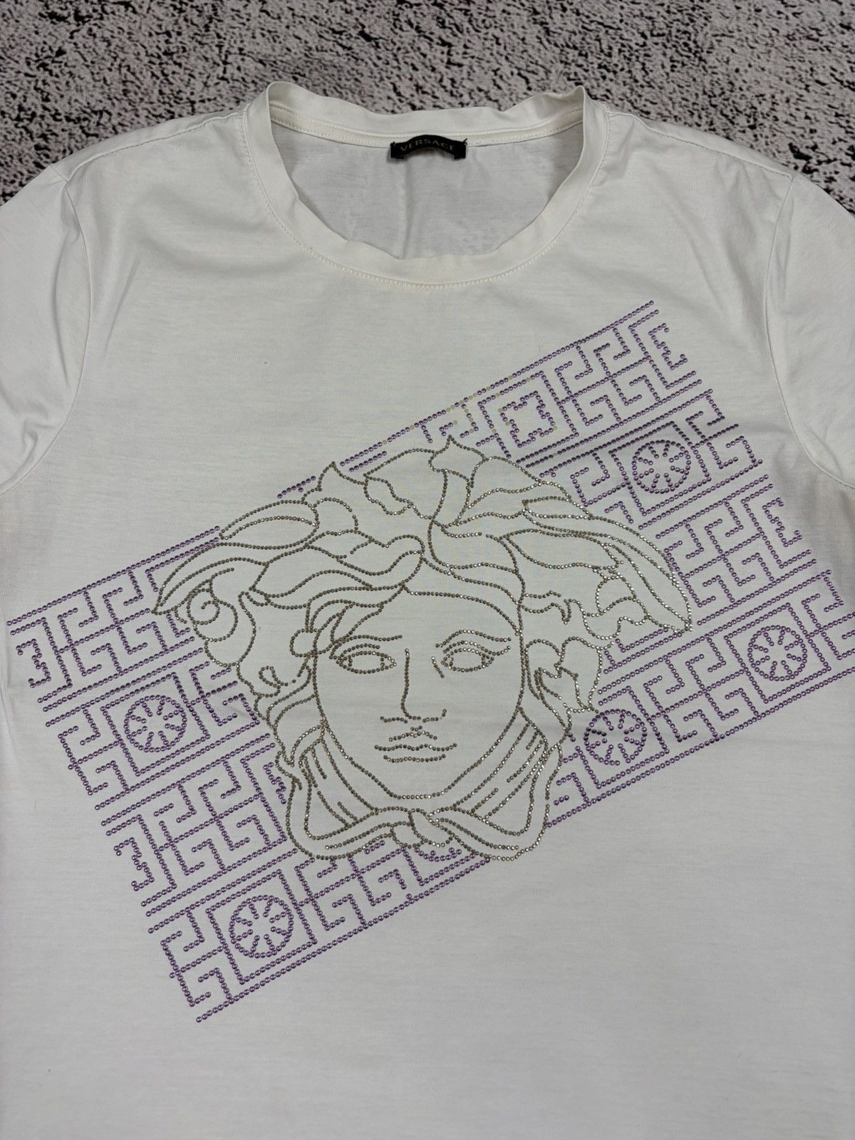 Versace Versace Medusa Rhinestone Crystal Logo Tee Made in Italy 38 Size XS / US 0-2 / IT 36-38 - 2 Thumbnail