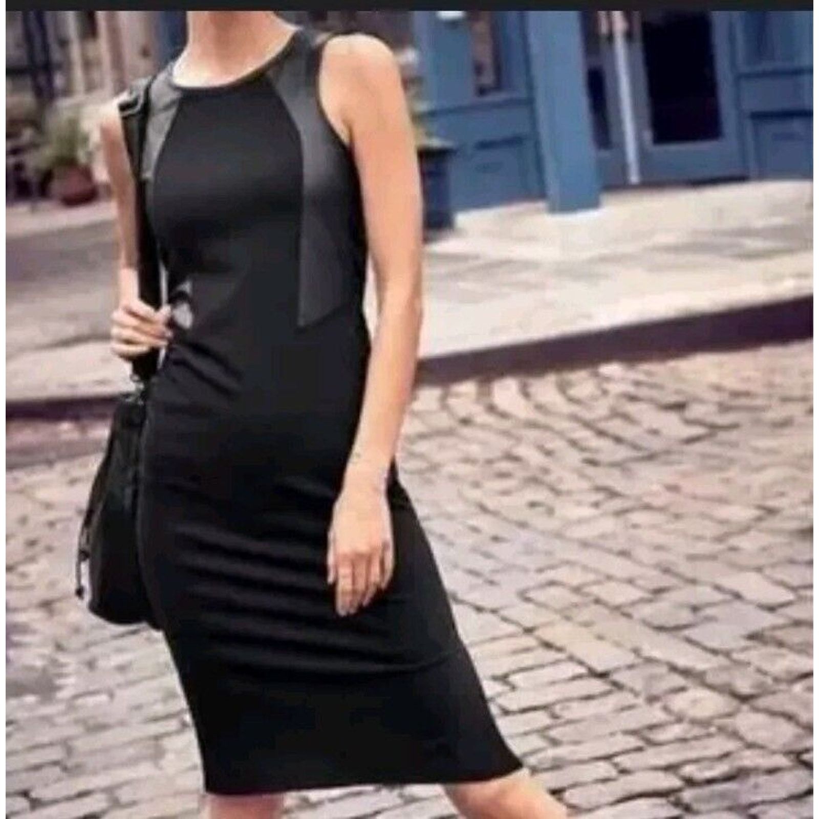 Athleta Athleta XS Night On The Town Ponte Dress Black Faux Vegan Size XS / US 0-2 / IT 36-38 - 3 Thumbnail