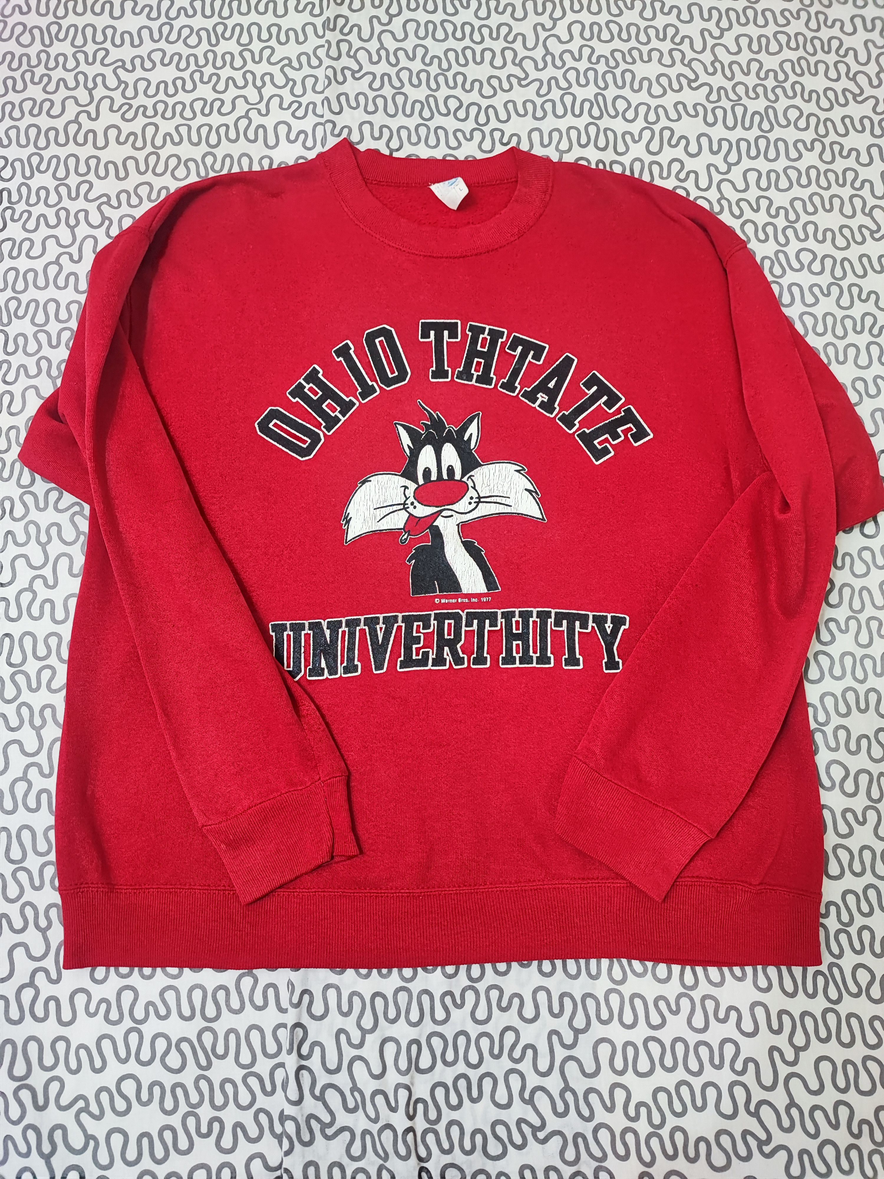 Vintage × Warner Bros Vintage Artex Sweatshirt Sylvester Ohio State University Size US L / EU 52-54 / 3 - 4 Thumbnail