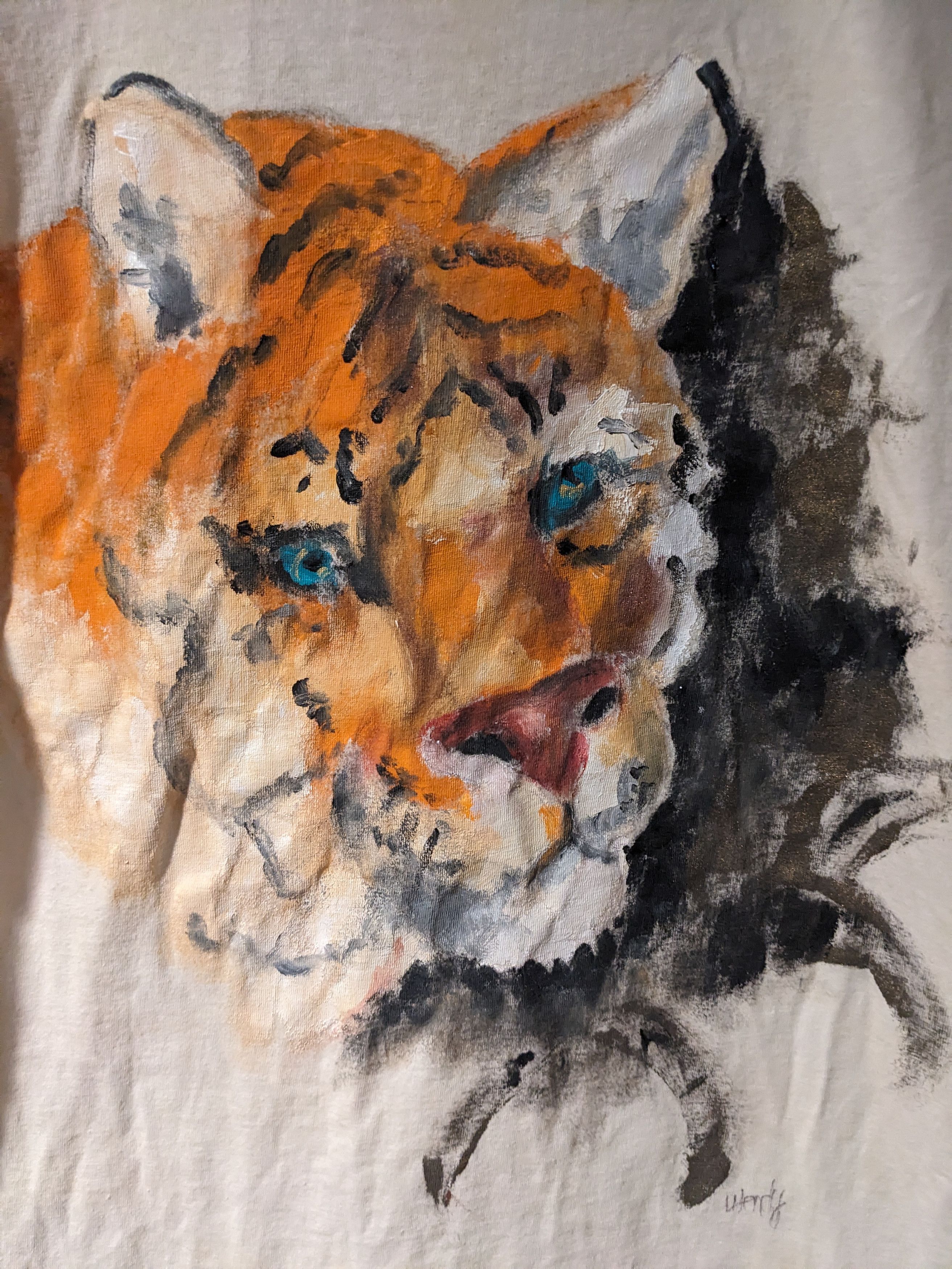 Vintage Vintage 80s Tiger Animal Nature Custom Painted Water T-Shirt Size US M / EU 48-50 / 2 - 2 Thumbnail
