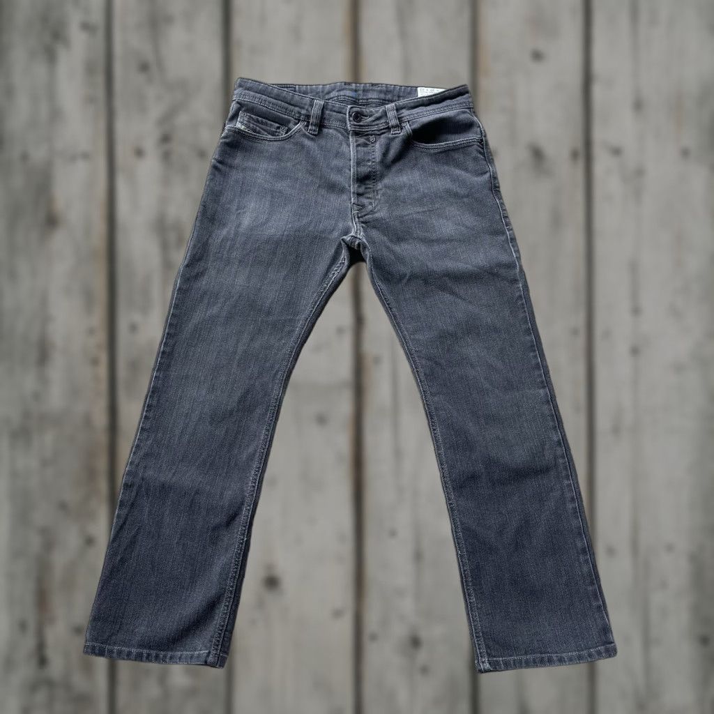 Diesel Diesel Jeans Men's 30x27 Gray Safado Straight Button Fly Denim Pants Regular Fit - Biker City Retro Embroidered Logo 27 Inseam Size US 30 / EU 46 - 1 Thumbnail
