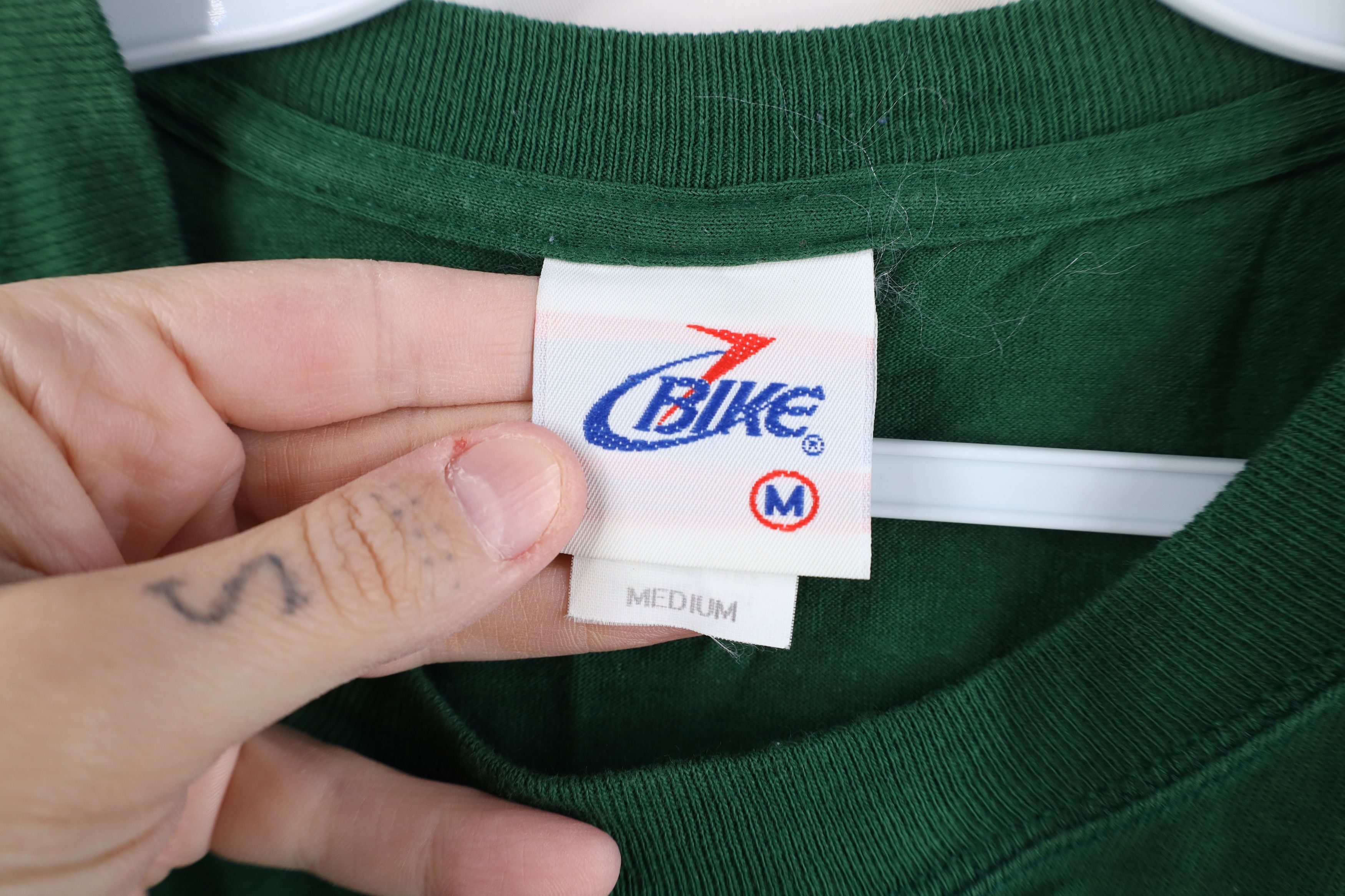 Vintage Vintage 90s Bike Faded Blank Pocket T-Shirt Green Cotton USA Size US M / EU 48-50 / 2 - 8 Thumbnail