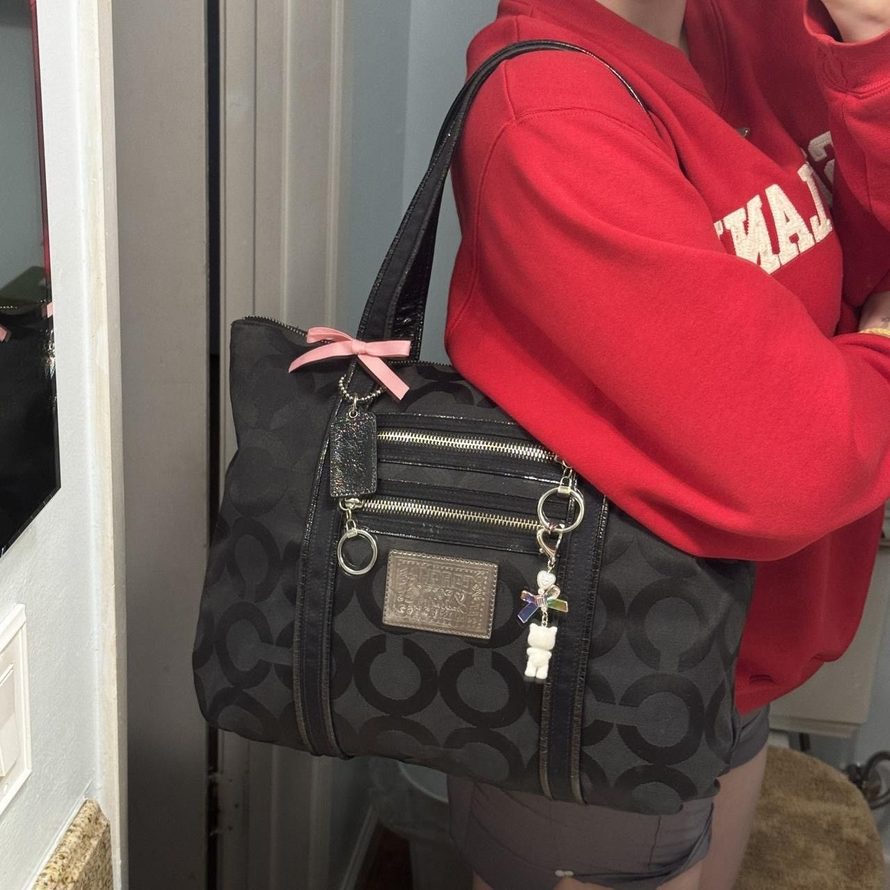 Coach Y2K Black Coach Monogramed Tote Size ONE SIZE - 8 Thumbnail