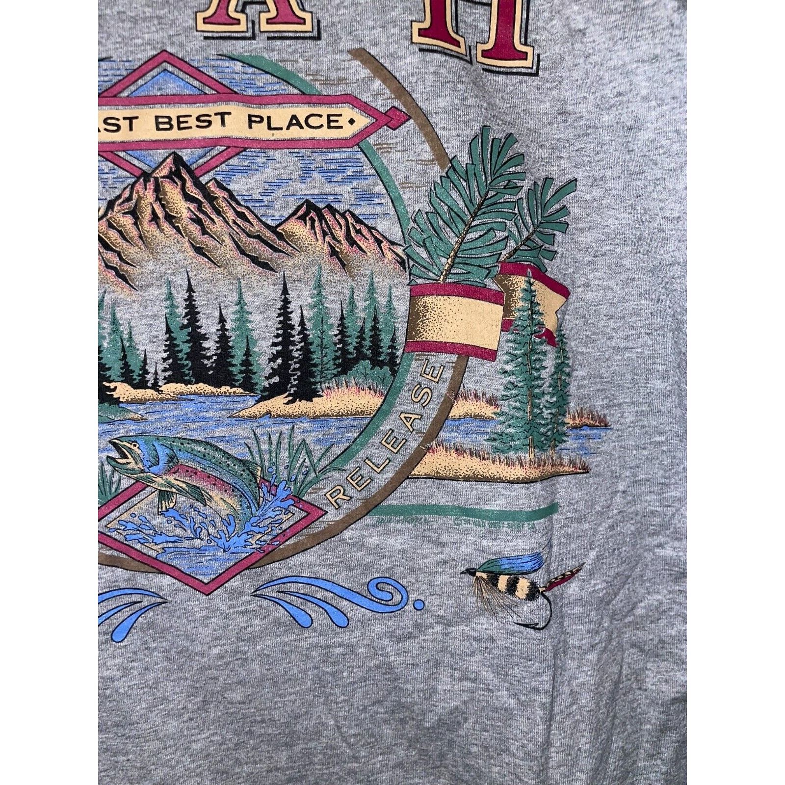 Jerzees Vintage Utah Shirt The Last Best Place Mountain Tee Tee 90s Size US M / EU 48-50 / 2 - 8 Thumbnail