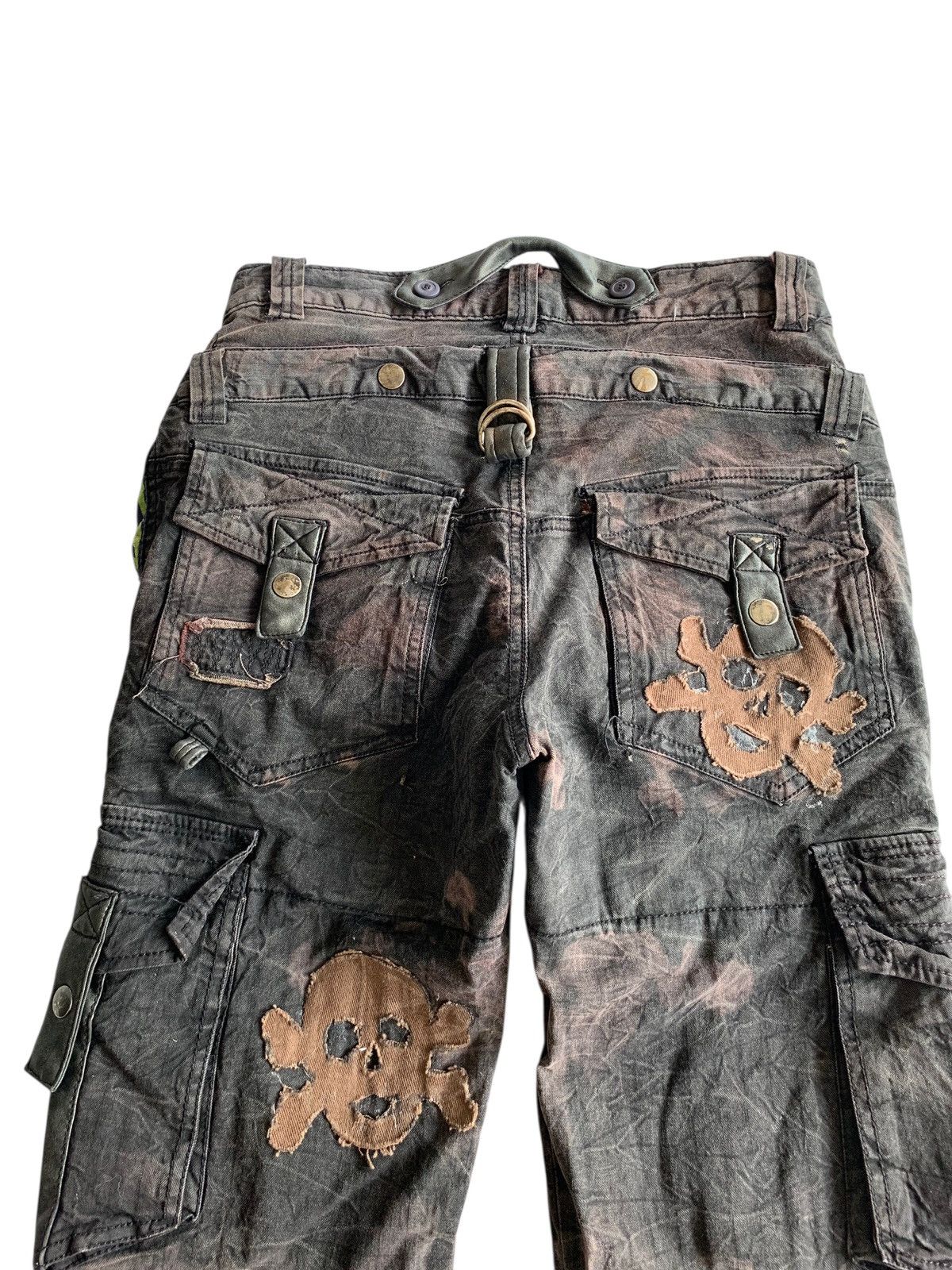 If Six Was Nine FLARE RAIN DOUBLE WAIST PUNK SKULL CUSTOM DISTRESSED DENIM Size US 28 / EU 44 - 13 Thumbnail