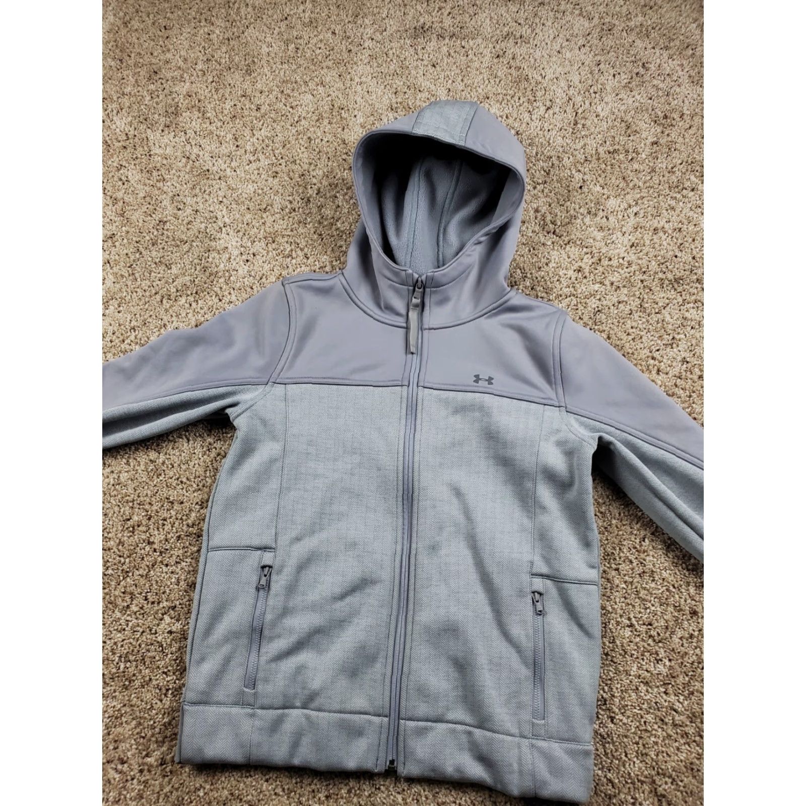 Under Armour Under Armour Jacket Womens Small Gray Softshell Full Zip Pockets Mock Neck Outdoor Sports Clothing Regular Fit Size S / US 4 / IT 40 - 4 Thumbnail