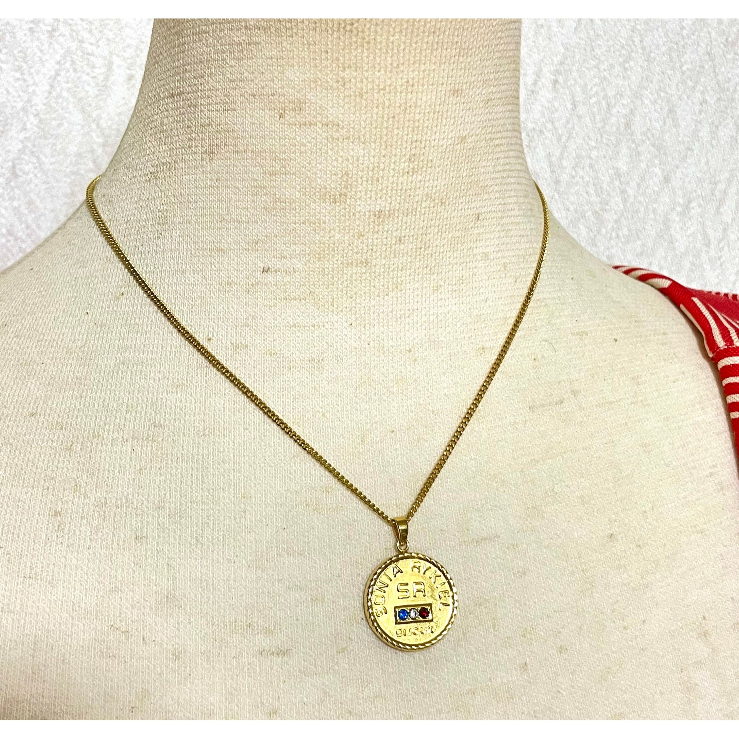 Sonia Rykiel Vintage Sonia Rykiel chain necklace with logo coin top. Size ONE SIZE - 7 Thumbnail