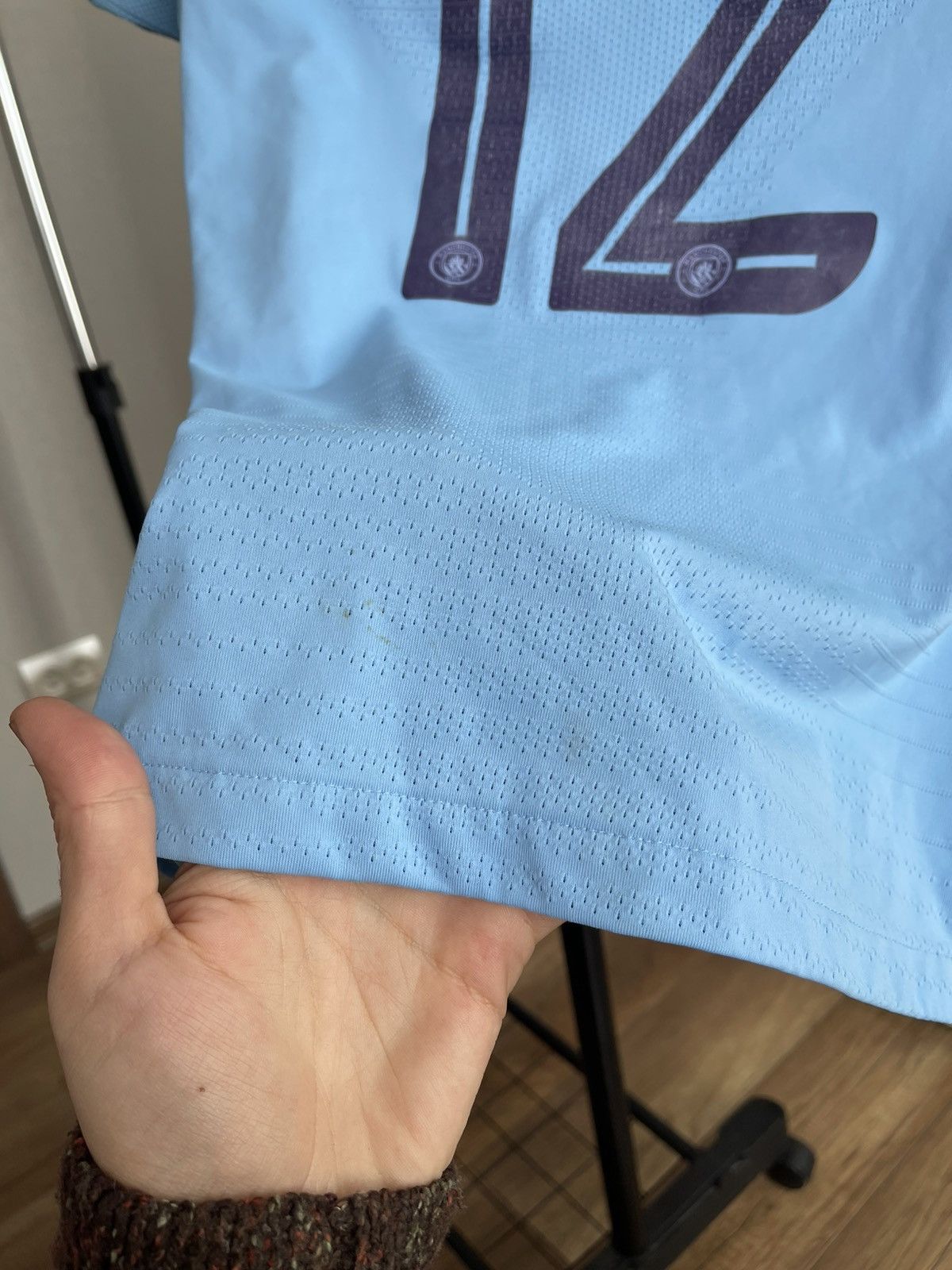 Nike 2018/2019 Nike Manchester City Player Issue Match Worn Shirt Size US S / EU 44-46 / 1 - 18 Thumbnail