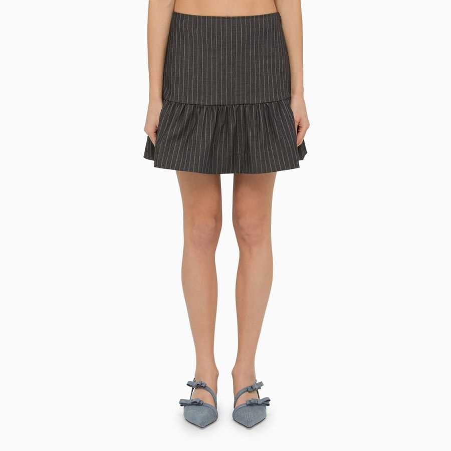 Ganni o1d2blof0824 Mini Skirt in Grey Size 25" / US 0 / IT 36 - 1 Thumbnail