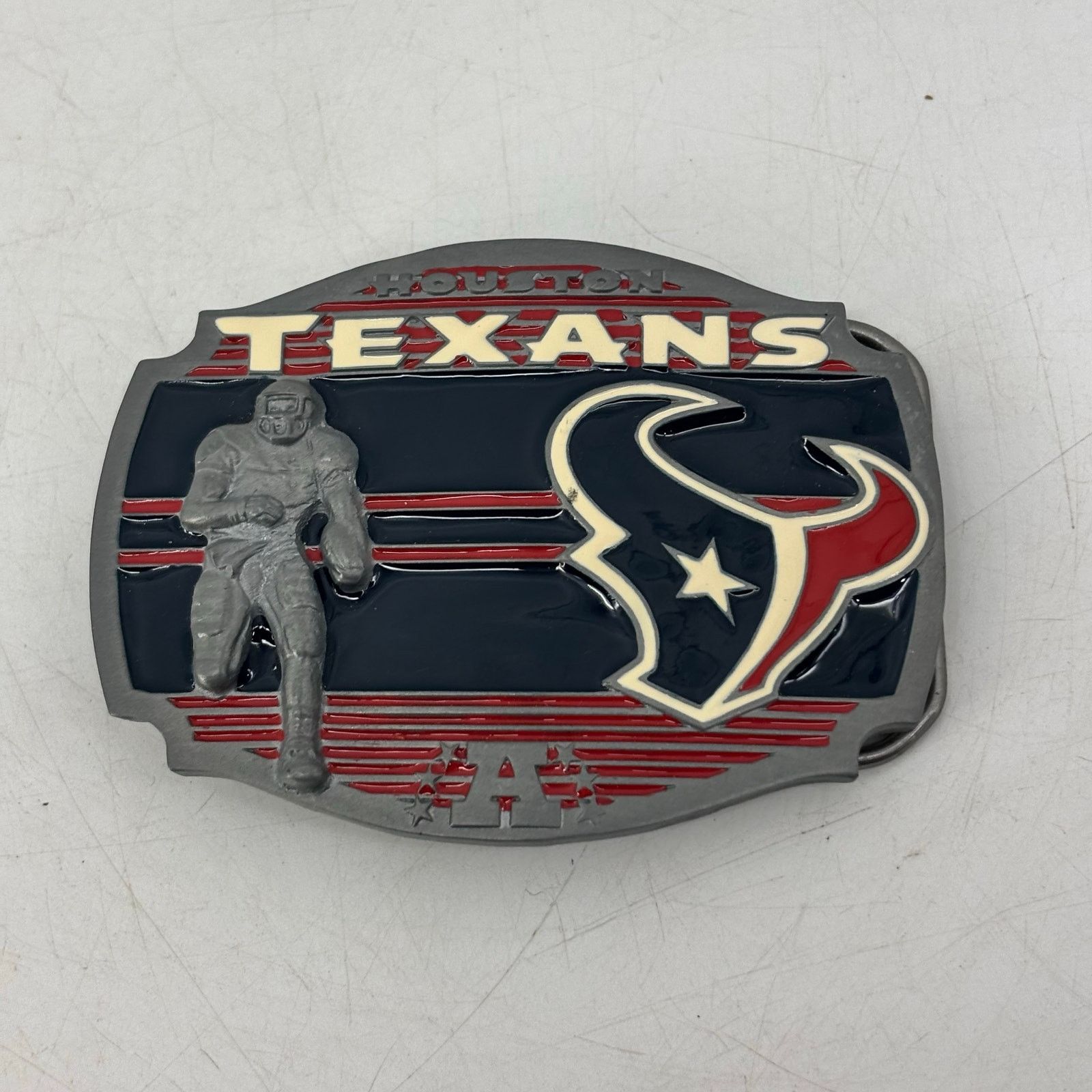 Vintage Houston Texans Belt Buckle Pewter Enamel 2008 Football Red Size ONE SIZE - 14 Thumbnail