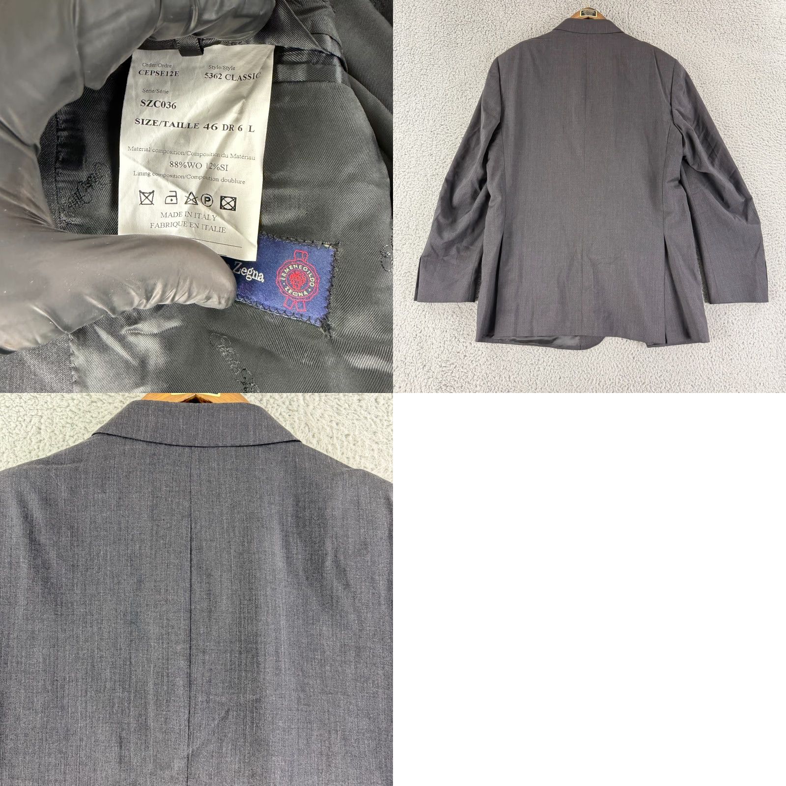 Ermenegildo Zegna Ermenegildo Zegna Blazer Jacket Mens Size 46 Gray Wool Silk Italy Blazer Coat Milestone Style City Classic Designer Regular Vintage: No Size 46R - 9 Thumbnail