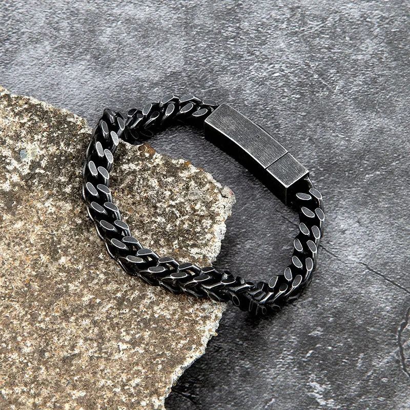 Other Punk Retro Link Chain Bracelet Square Magnet Gift For Him Size ONE SIZE - 1 Thumbnail