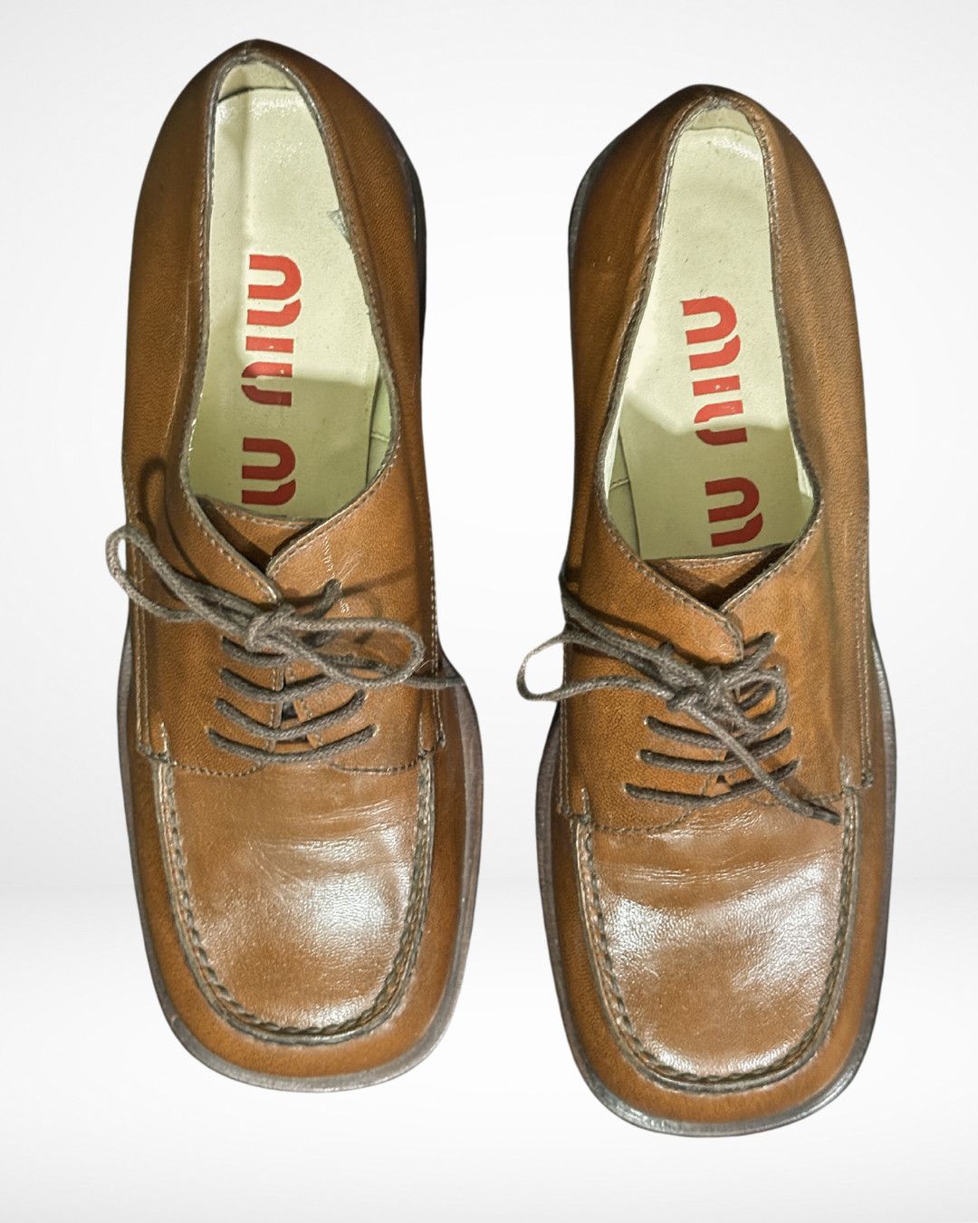 Miu Miu FW96 Square Toe Heeled Loafers Size US 6 / IT 36 - 2 Thumbnail