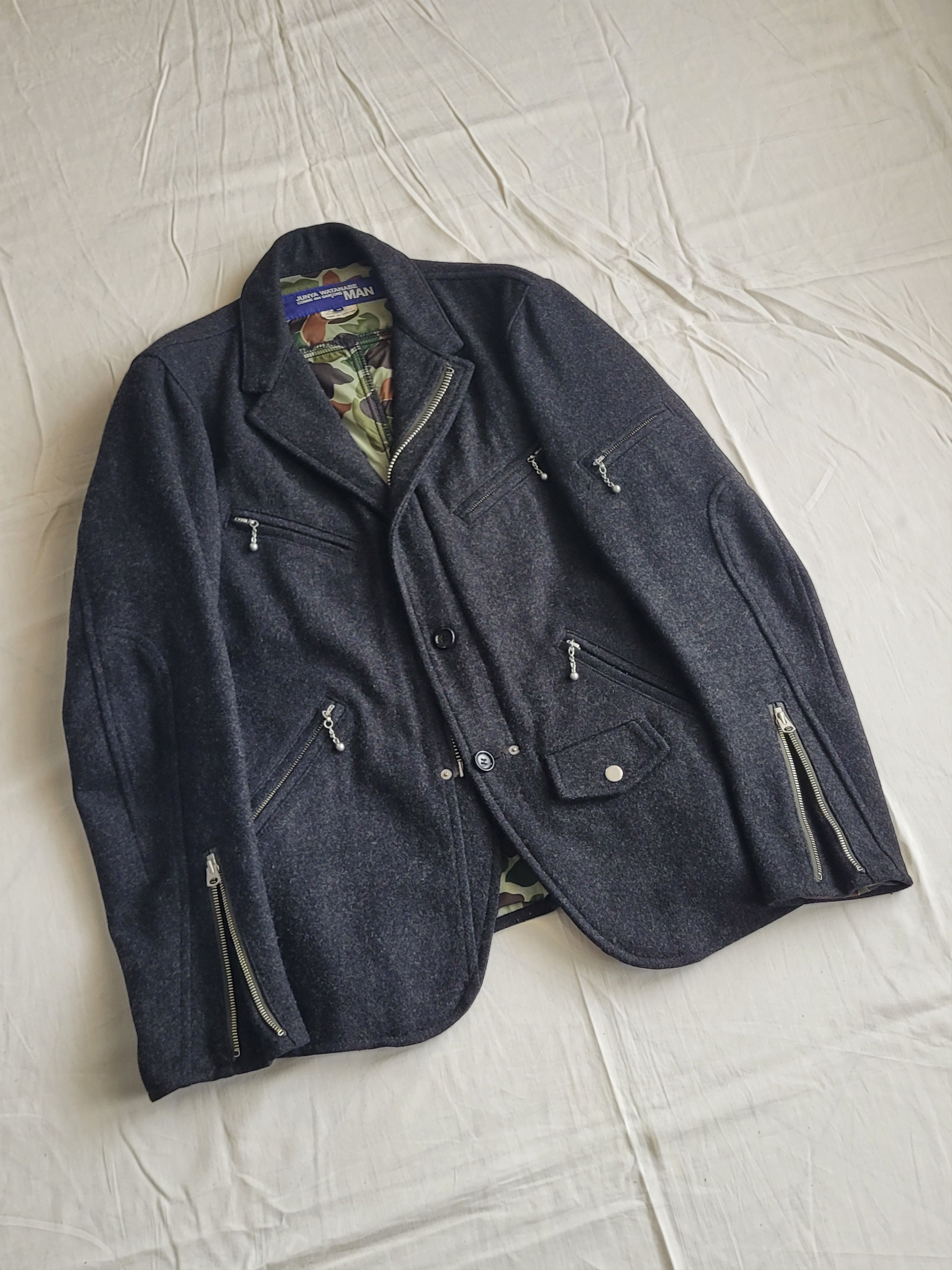 Junya Watanabe Junya Watanabe 2007 runway multi-zip woolen biker jacket Size US M / EU 48-50 / 2 - 1 Thumbnail