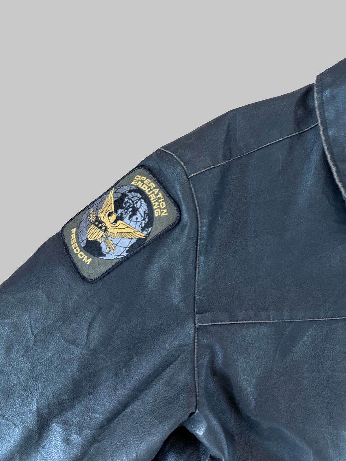 Vintage US ARMY Leather Jacket Size US L / EU 52-54 / 3 - 3 Thumbnail