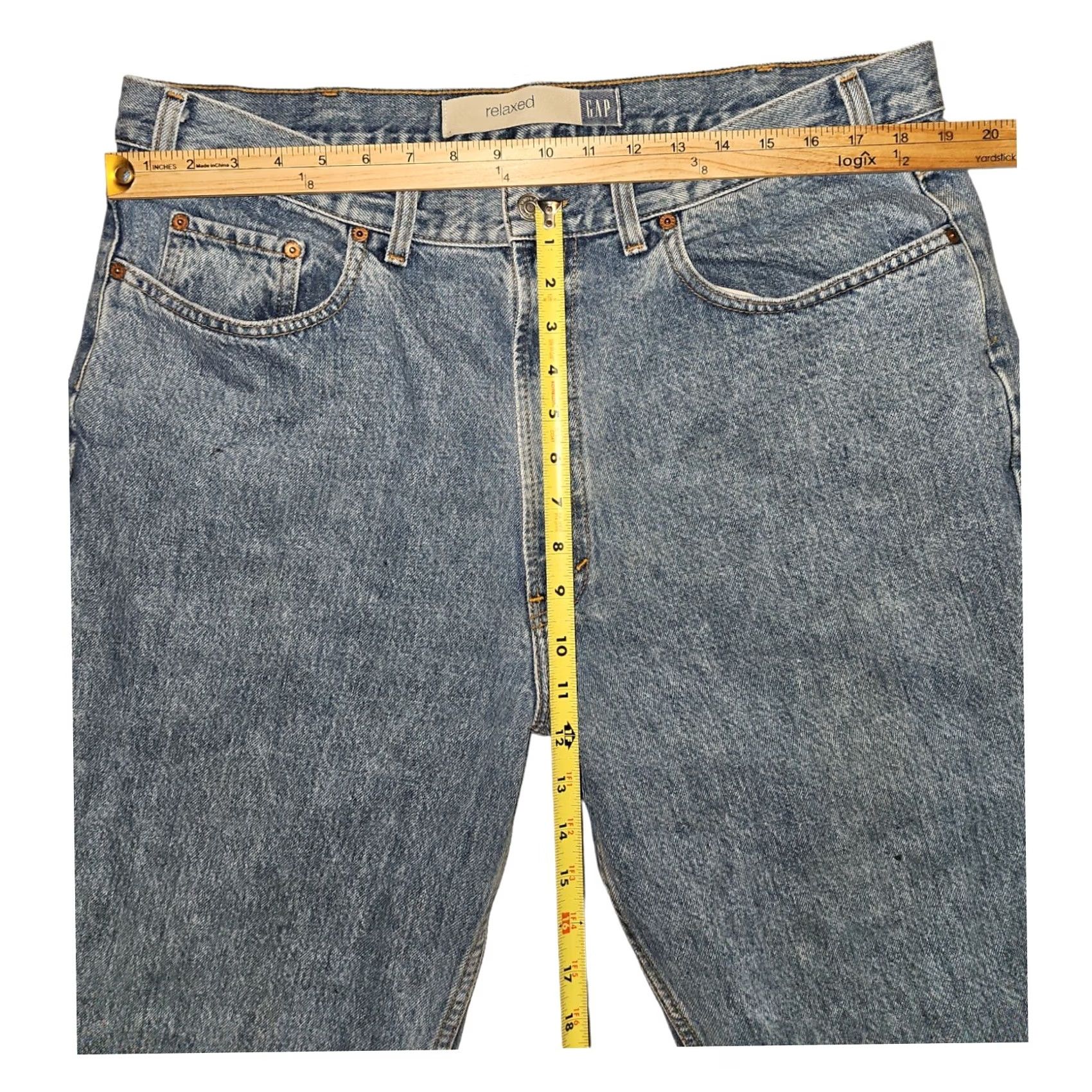 Gap VINTAGE Gap Jeans 38x34 Men's Blue Denim 90s Grunge Distressed Relaxed Straight 5-Pocket Regular Cotton Jeans Mens Size US 38 / EU 54 - 3 Thumbnail