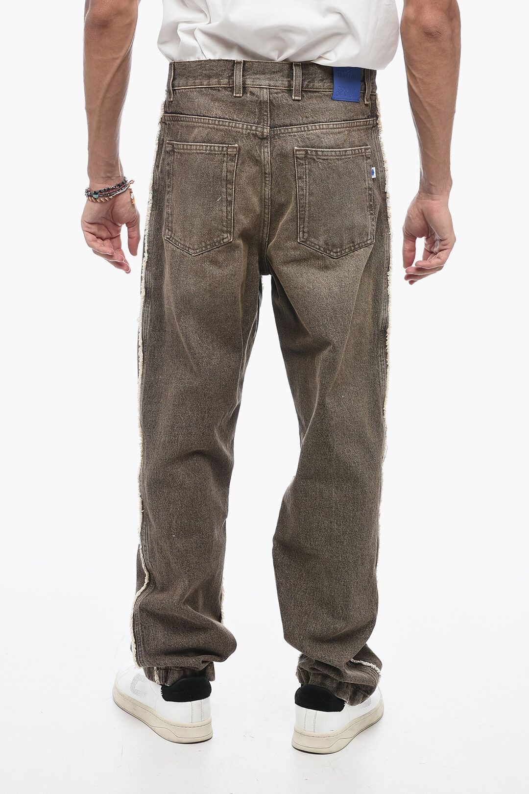 Marcelo Burlon og1mm0824 Vintage Effect Twist Jeans in Brown Size US 36 / EU 52 - 2 Thumbnail
