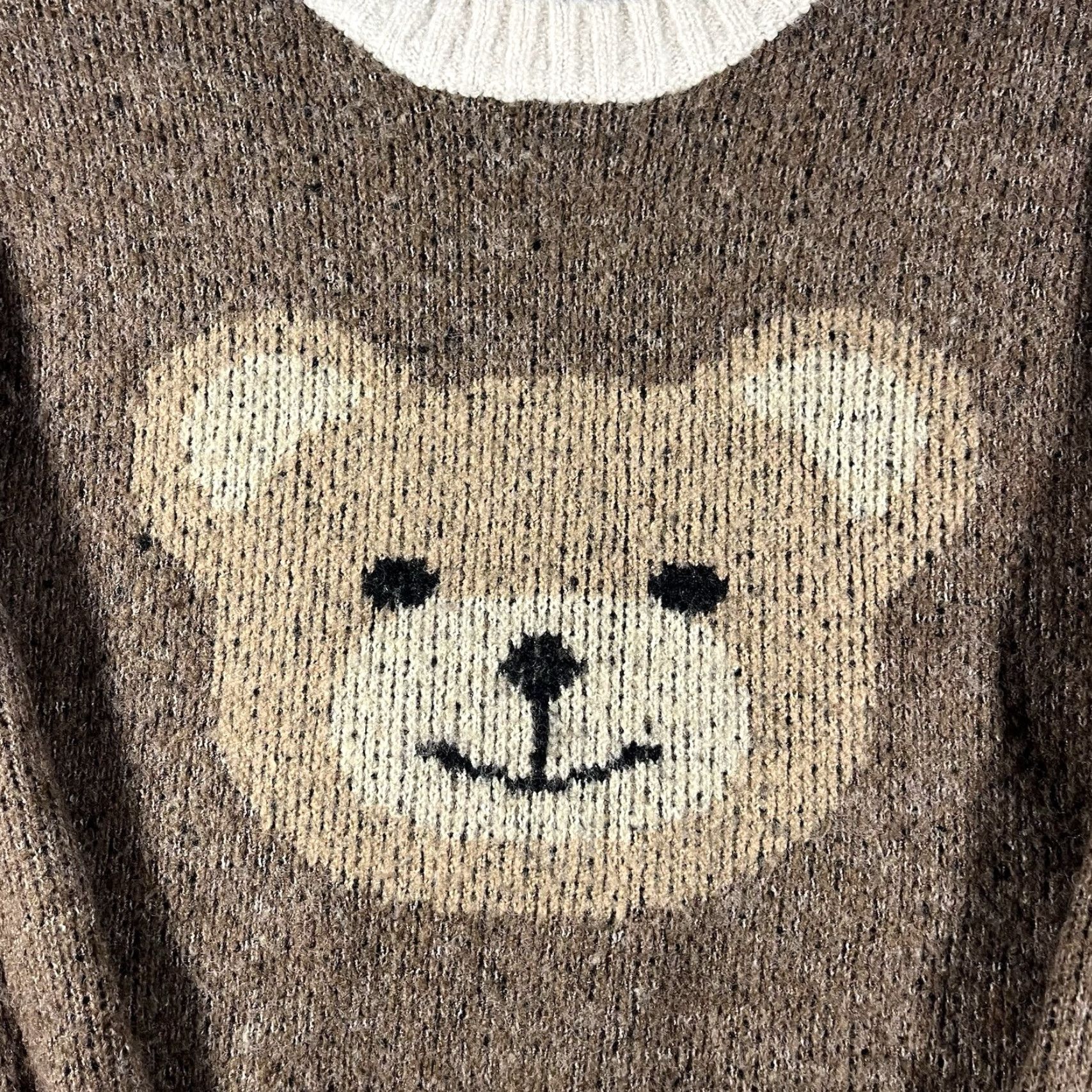 Anthropologie LUNA IVY Puff Sleeve Oversized Sweater Casual Knit Womens S Brown Teddy Bear Size S / US 4 / IT 40 - 2 Thumbnail