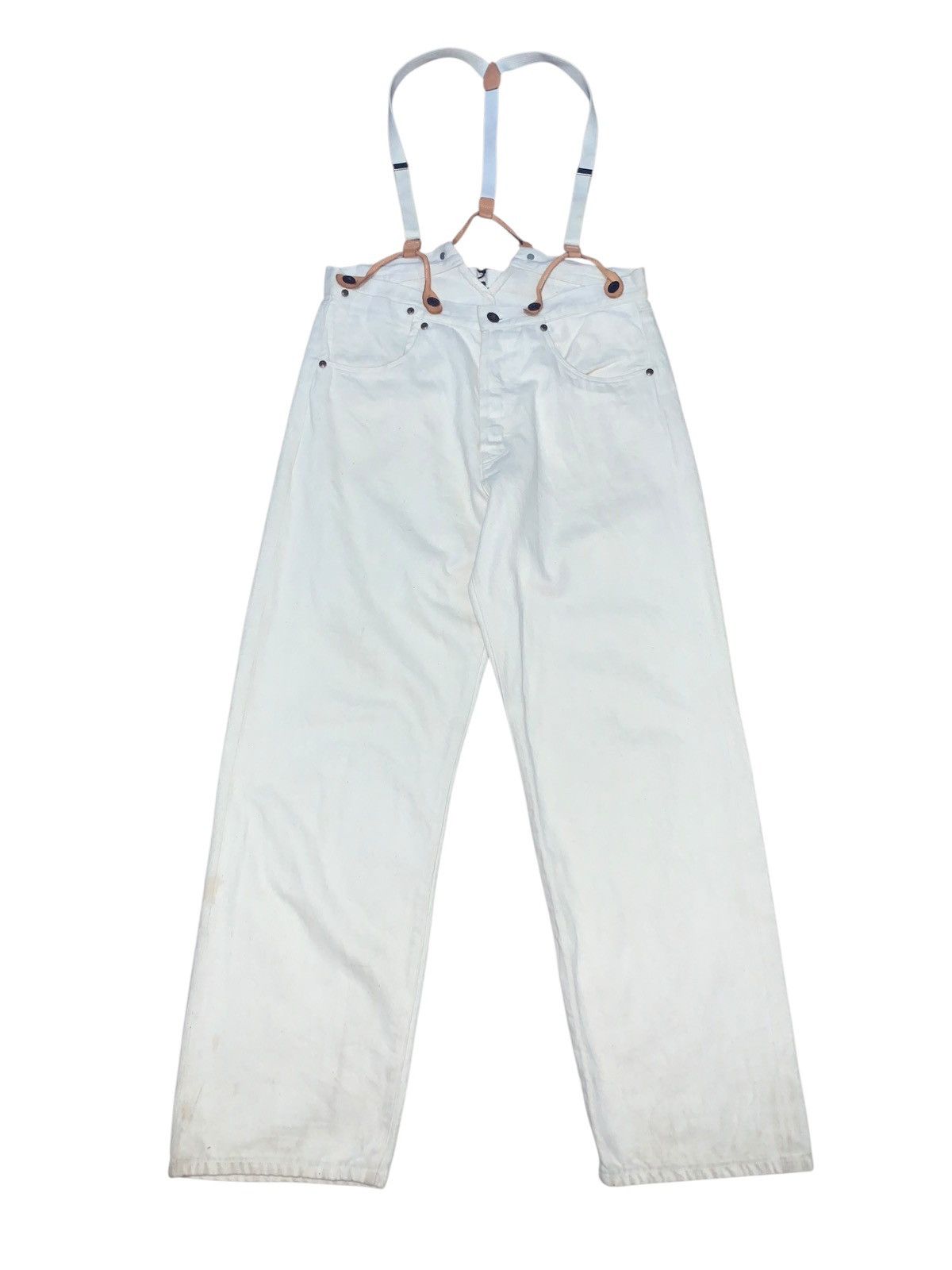 Japanese Brand Vtg RNA INC japan suspenders baggy jeans white Size US 32 / EU 48 - 11 Thumbnail