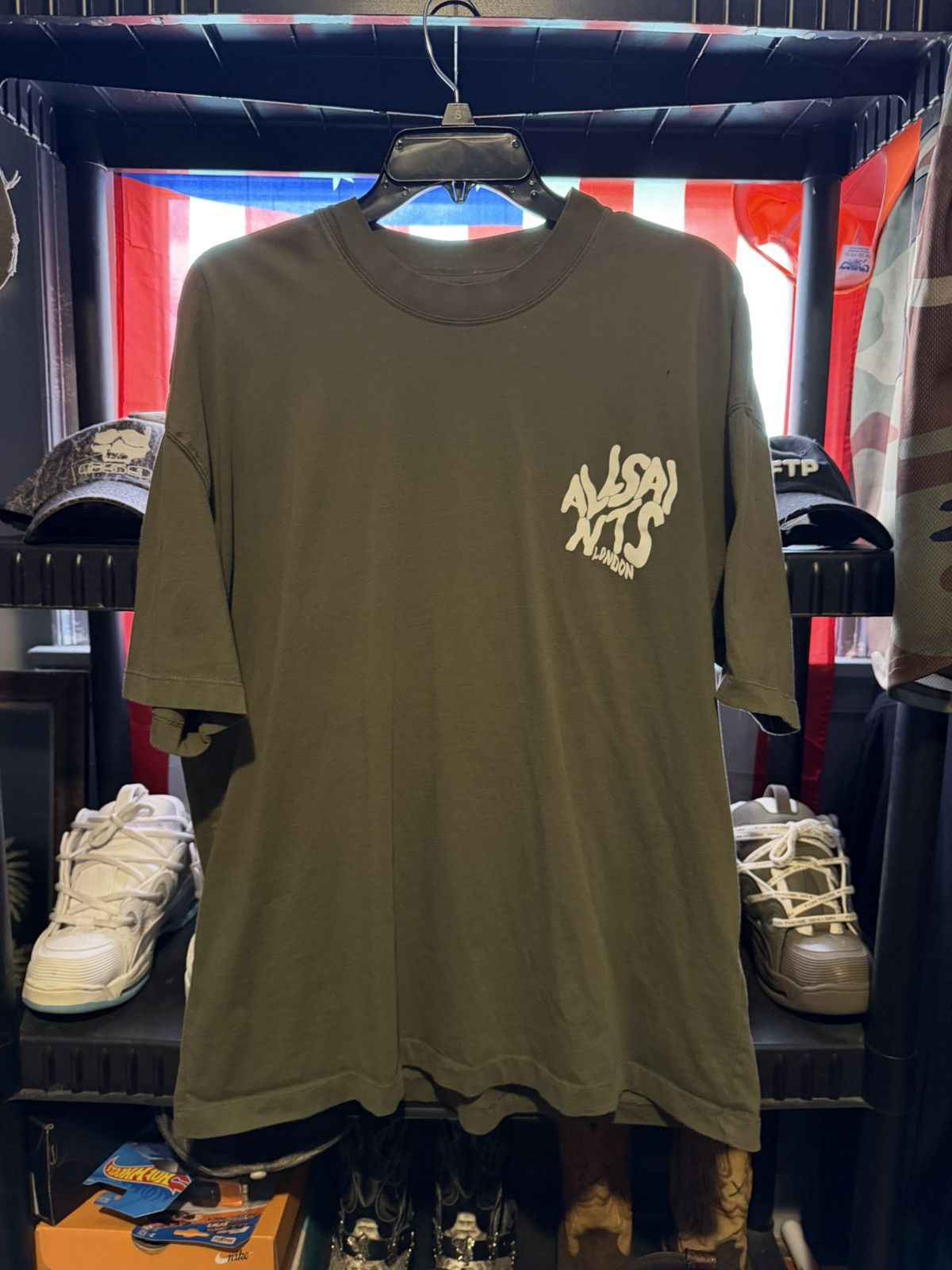 All Saints graffiti logo tee