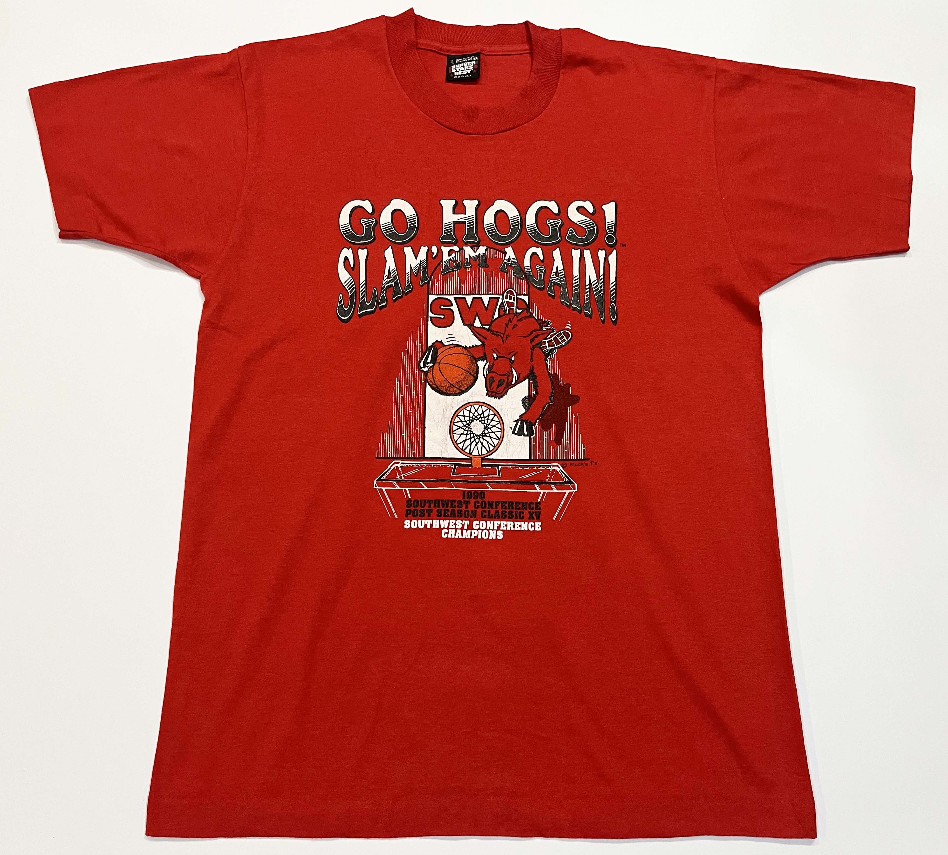 Vintage Arkansas Razorbacks Hogs NCAA Basketball T-Shirt