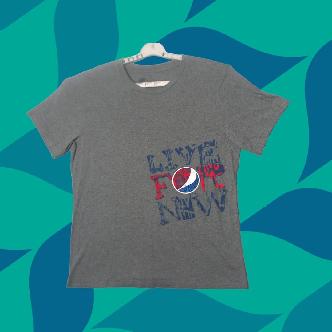 Olive Pepsi T Shirt Mens XL Gray Live For Now Cotton USA Graphic Print Short Sleeve Crew Neck Size US XL / EU 56 / 4 - 1 Thumbnail