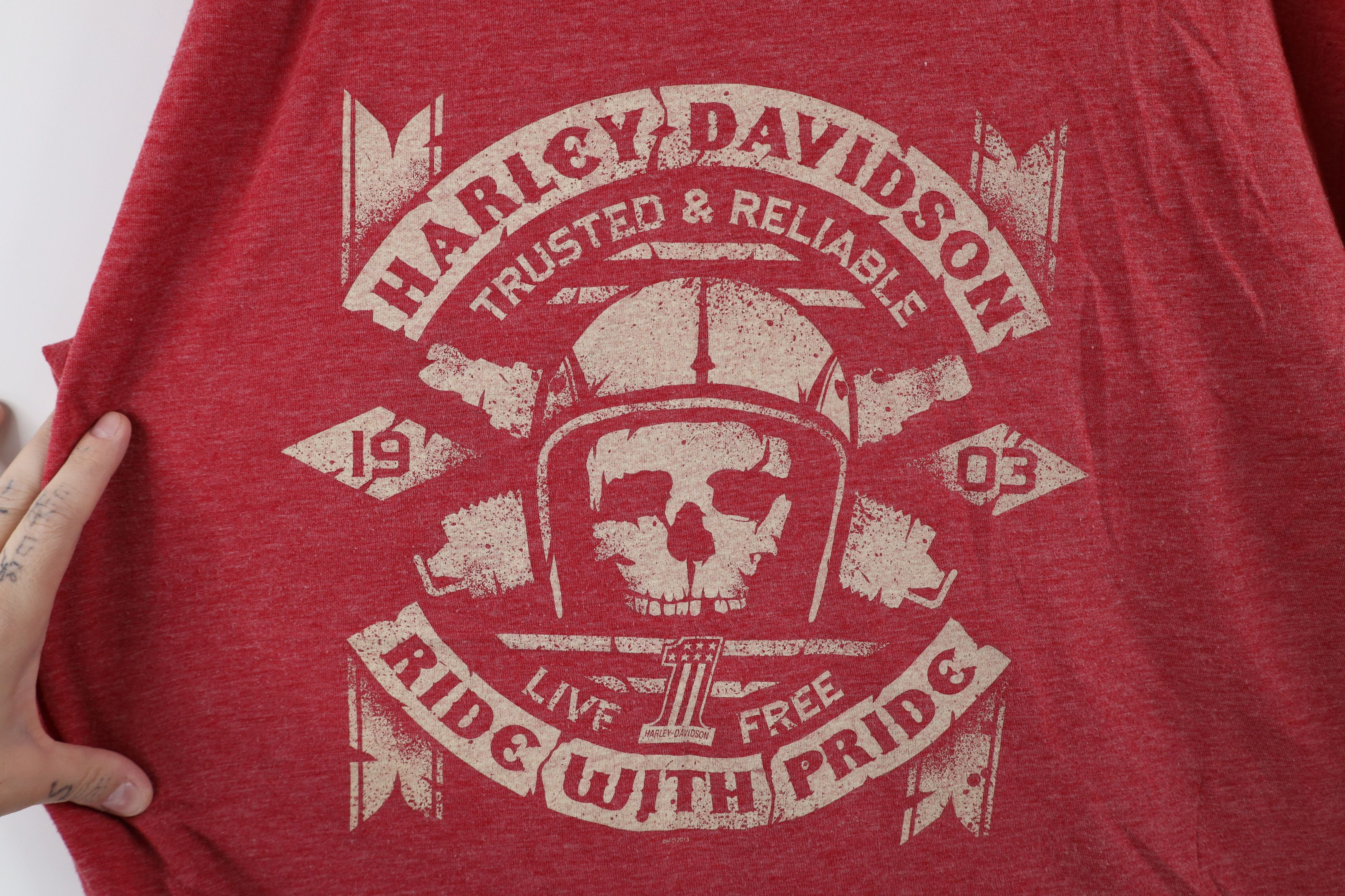 Harley Davidson × Vintage Vintage Y2K Harley Davidson Skull Skeleton Jersey T-Shirt Size US XXL / EU 58 / 5 - 4 Thumbnail