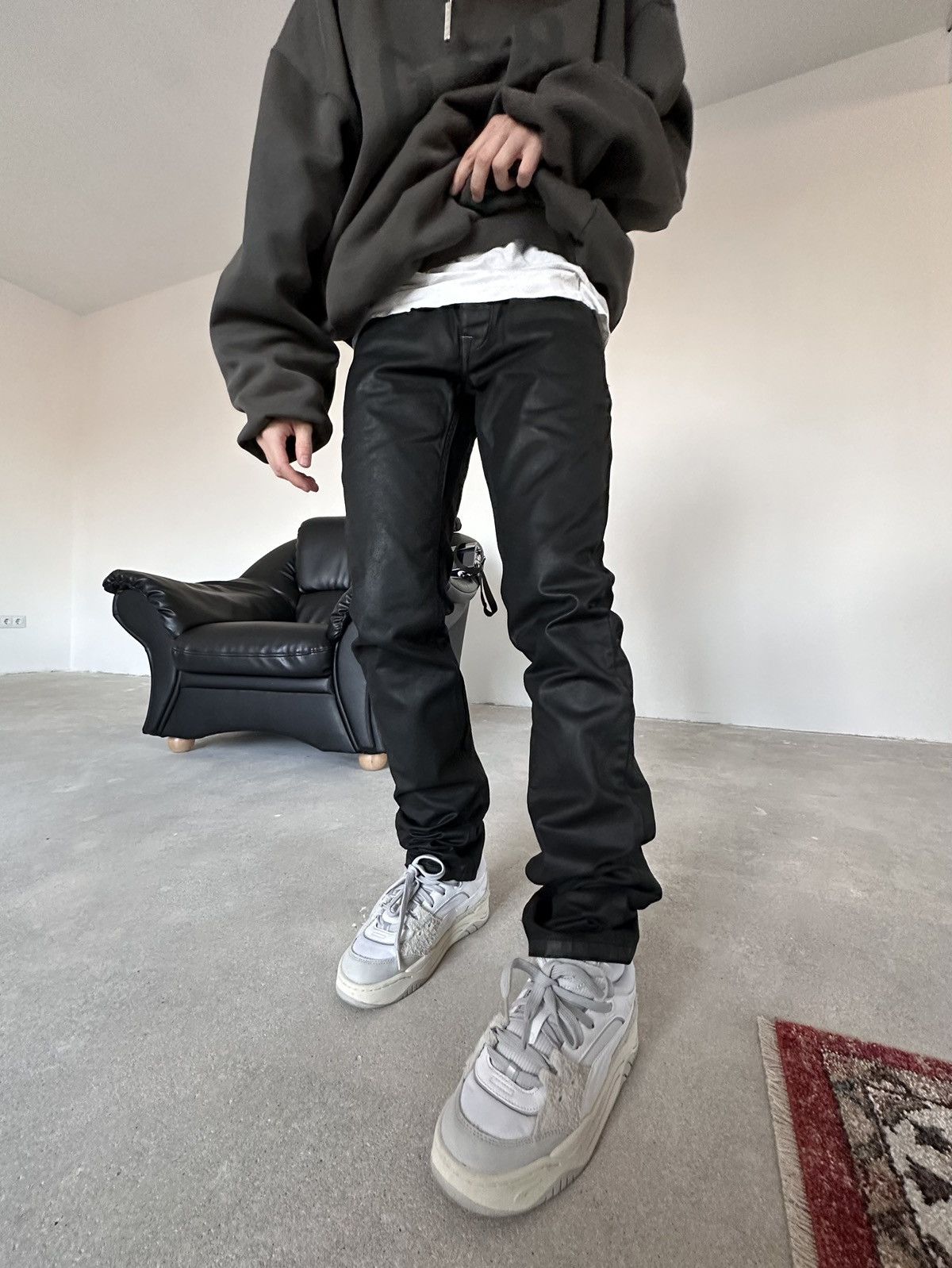 Japanese Brand Skinny Waxed Jeans
