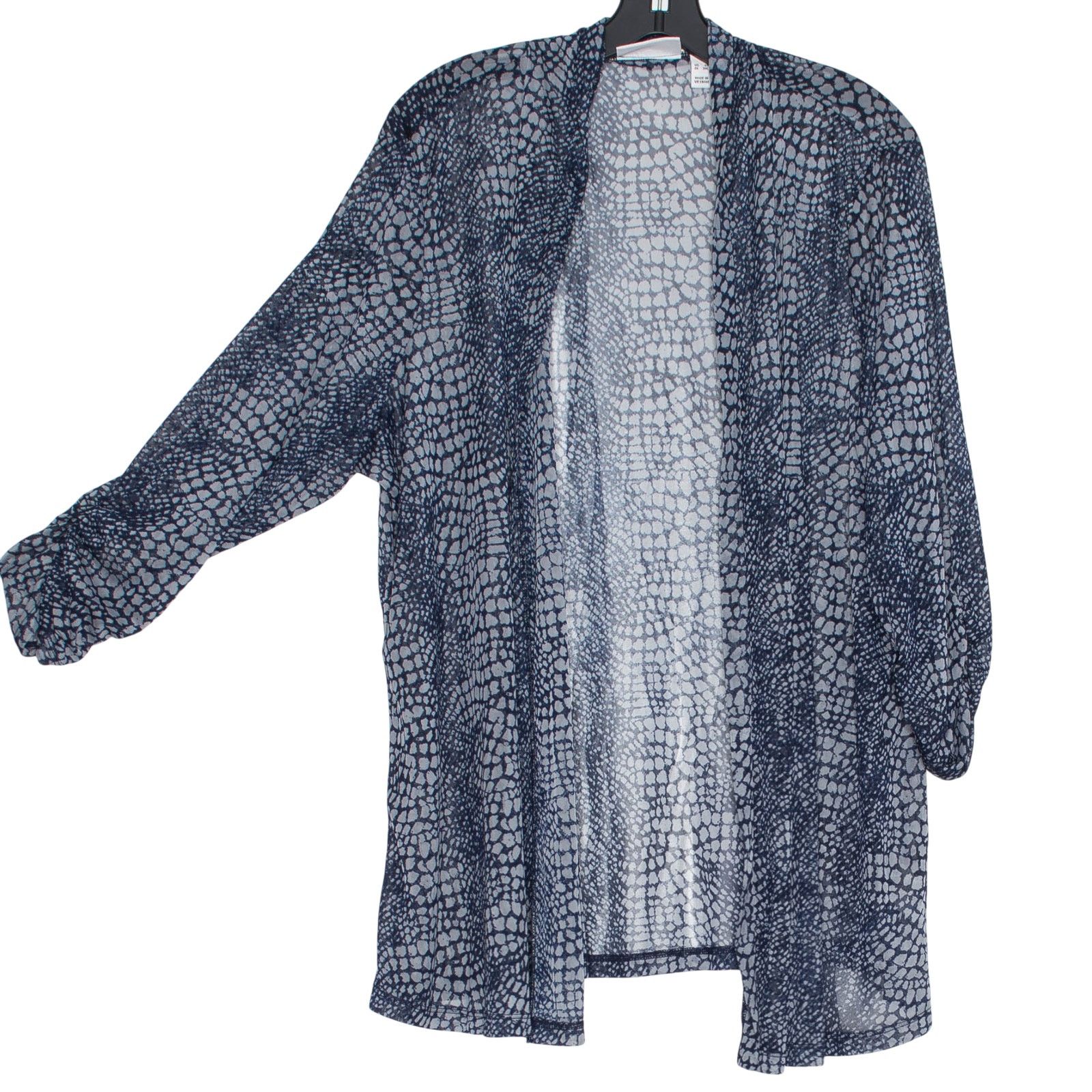 Other Susan Graver Sheer Cardigan Navy Plus 3X Open Front Flowy Size 3XL / US 20-22 - 2 Thumbnail