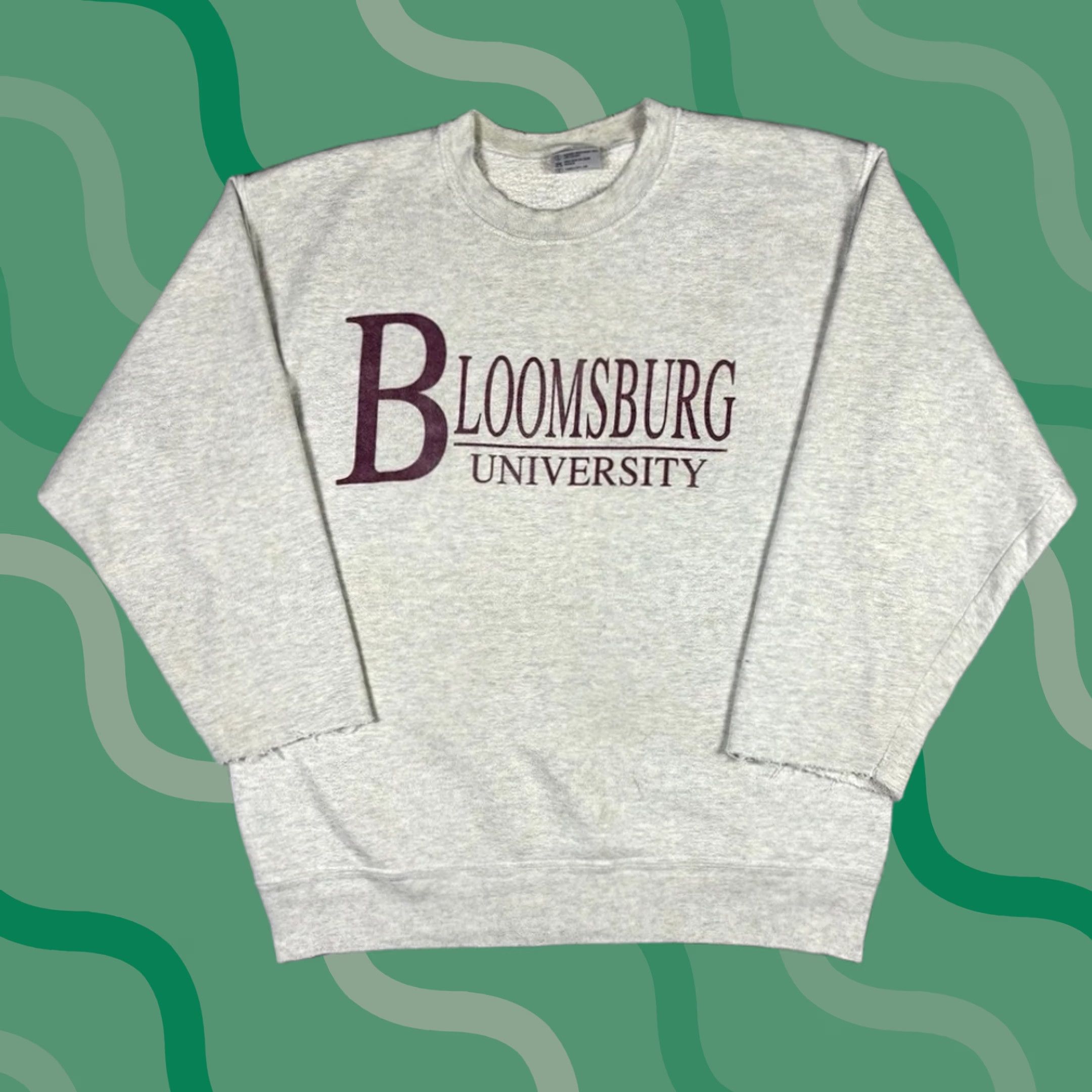 Vintage VINTAGE 90s Bloomsburg University Sweatshirt Gray Pullover Distressed Mens sz Lg Sweatshirt Size US L / EU 52-54 / 3 - 1 Thumbnail