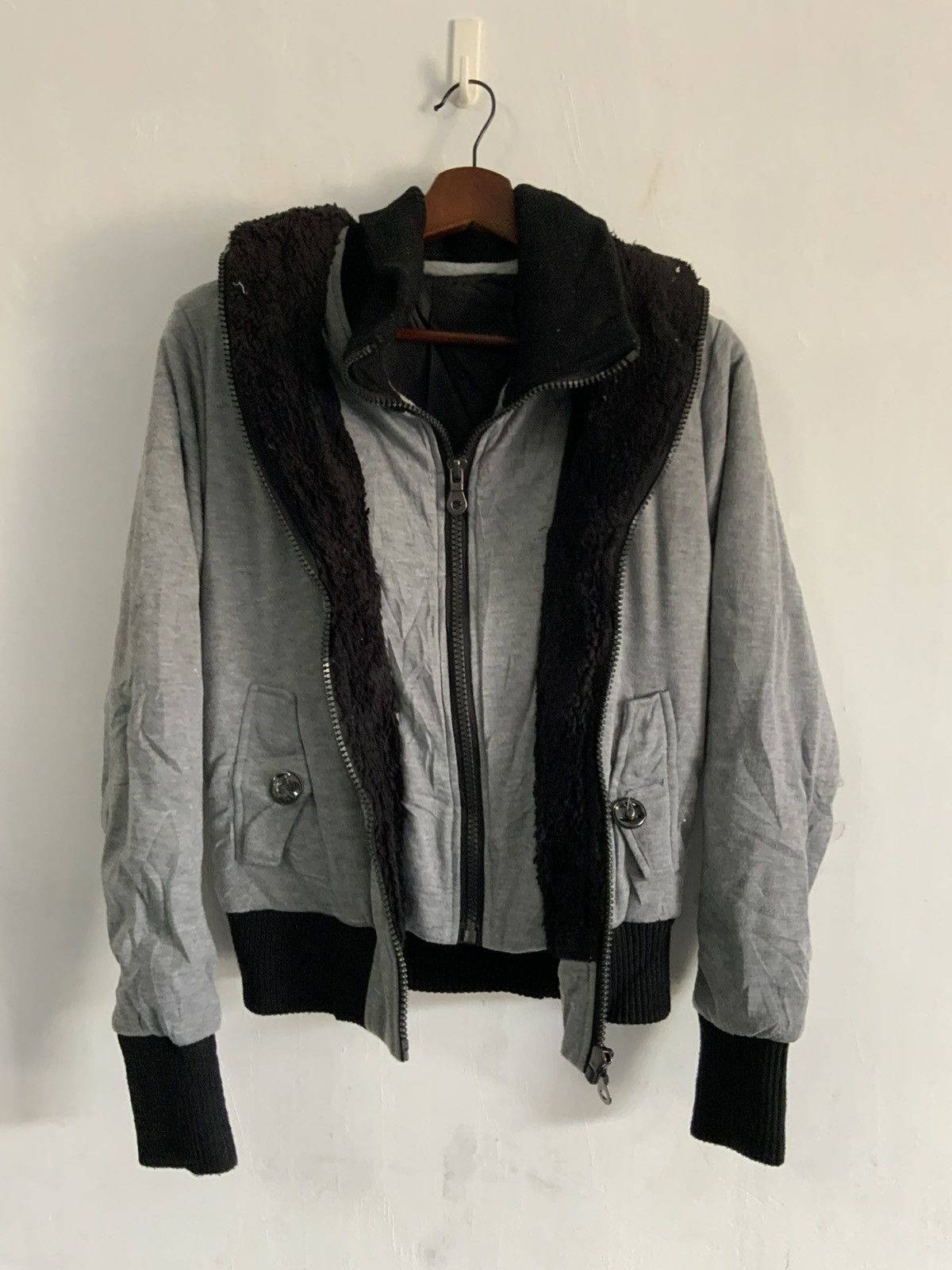Japanese Brand Mohair Fur Avant Garde Zipper Faux Fur Jacket Size US M / EU 48-50 / 2 - 2 Thumbnail