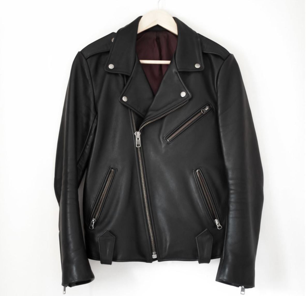 image of Falcon Garments x Temple Of Jawnz Double Rider Leather Jacket - Very in Black, Men's (Size Small)