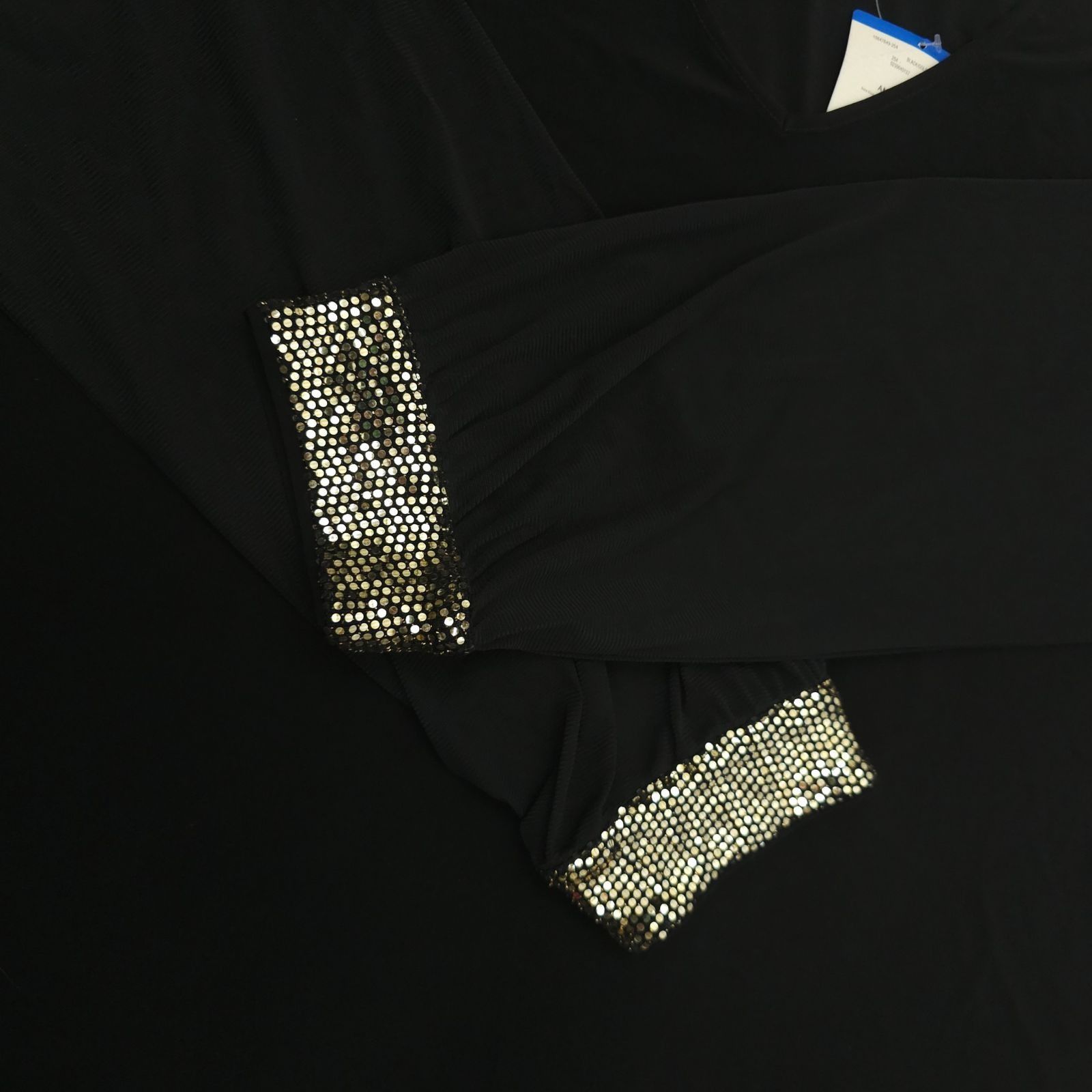 Anne Klein Anne Klein Black V-Neck Top Blouse Womens XL Sheer Mesh Long Size XL / US 12-14 / IT 48-50 - 9 Thumbnail