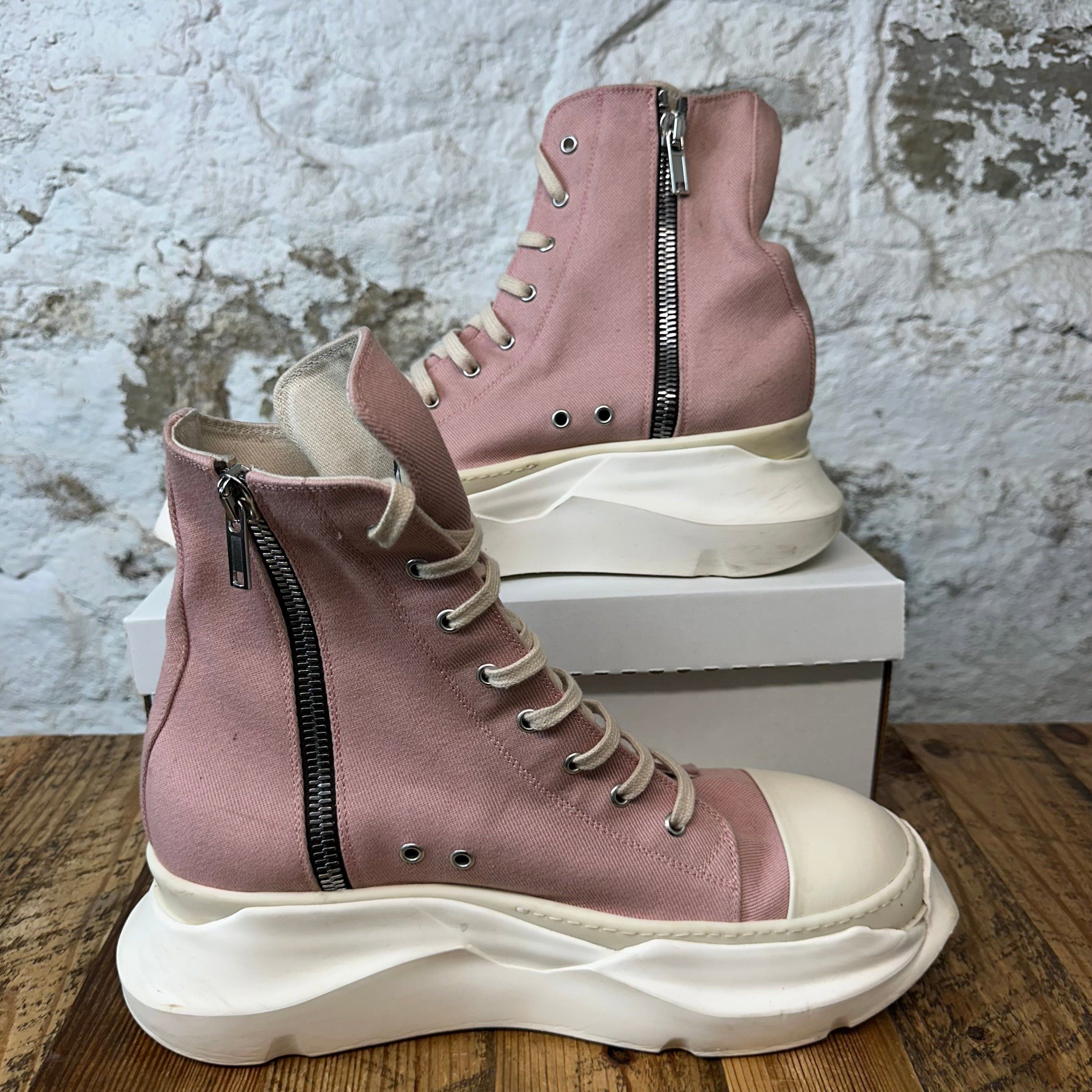 Rick Owens Rick Owens Pink Canvas Abstract Cream High Sz 13 (46) Size US 13 / EU 46 - 2 Thumbnail