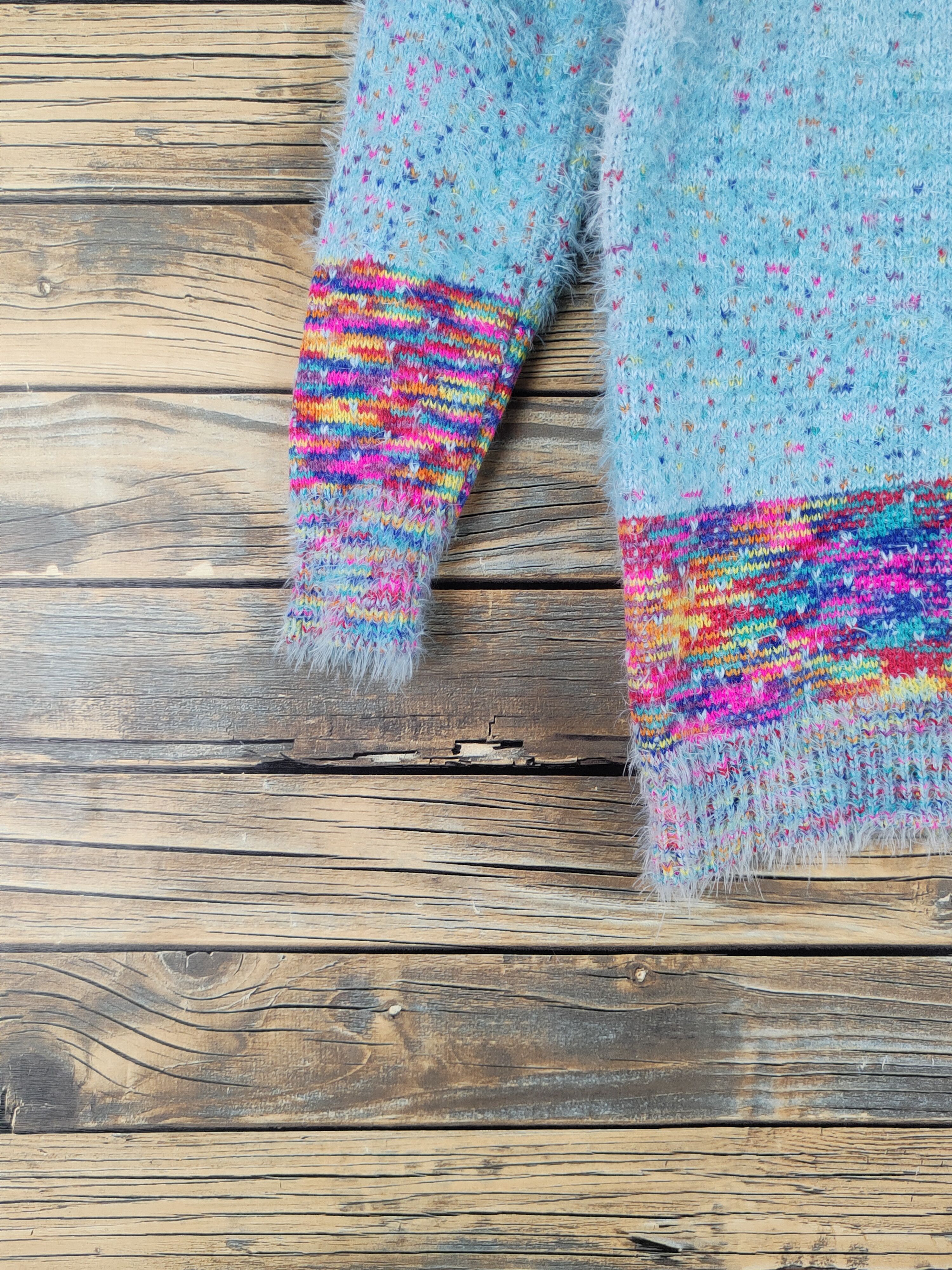 Japanese Brand × Vintage Japanese Brand Blue Shag Shaggy Fur Mohair Knitwear #W2146 Size S / US 4 / IT 40 - 4 Thumbnail