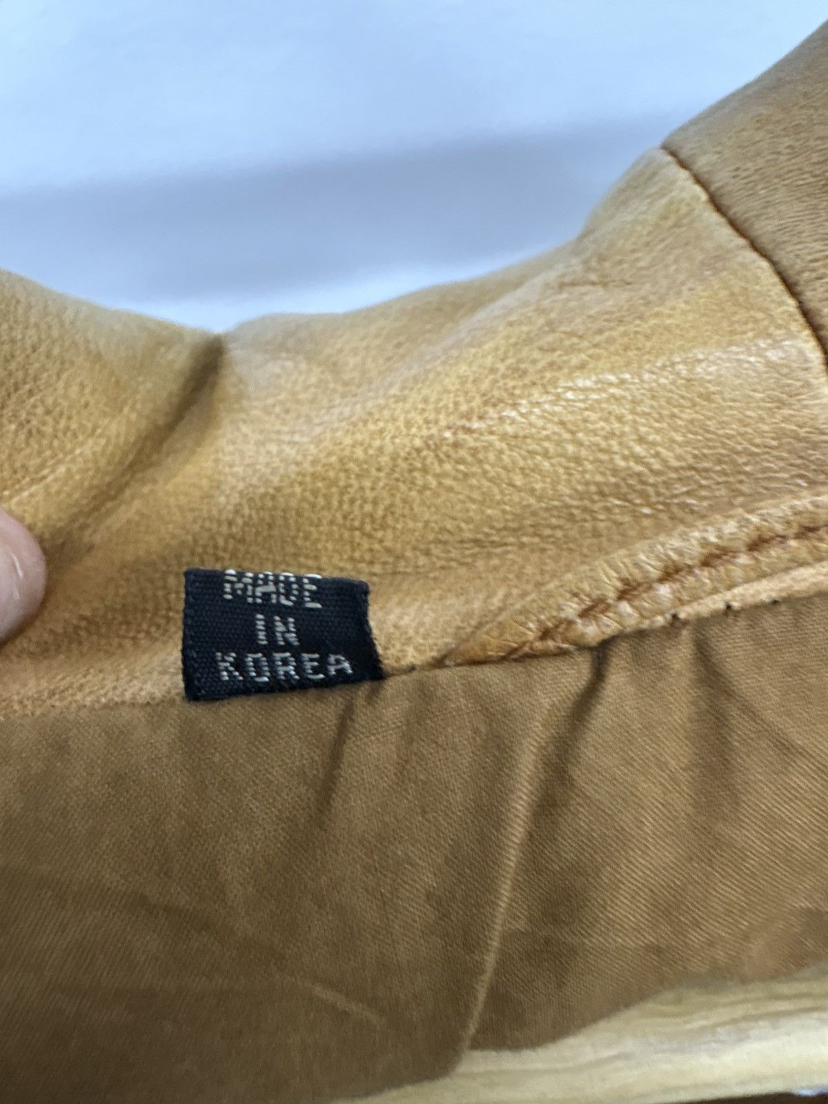 Rare Vintage 80s Patina Leather Bomber Jacket Double Collar