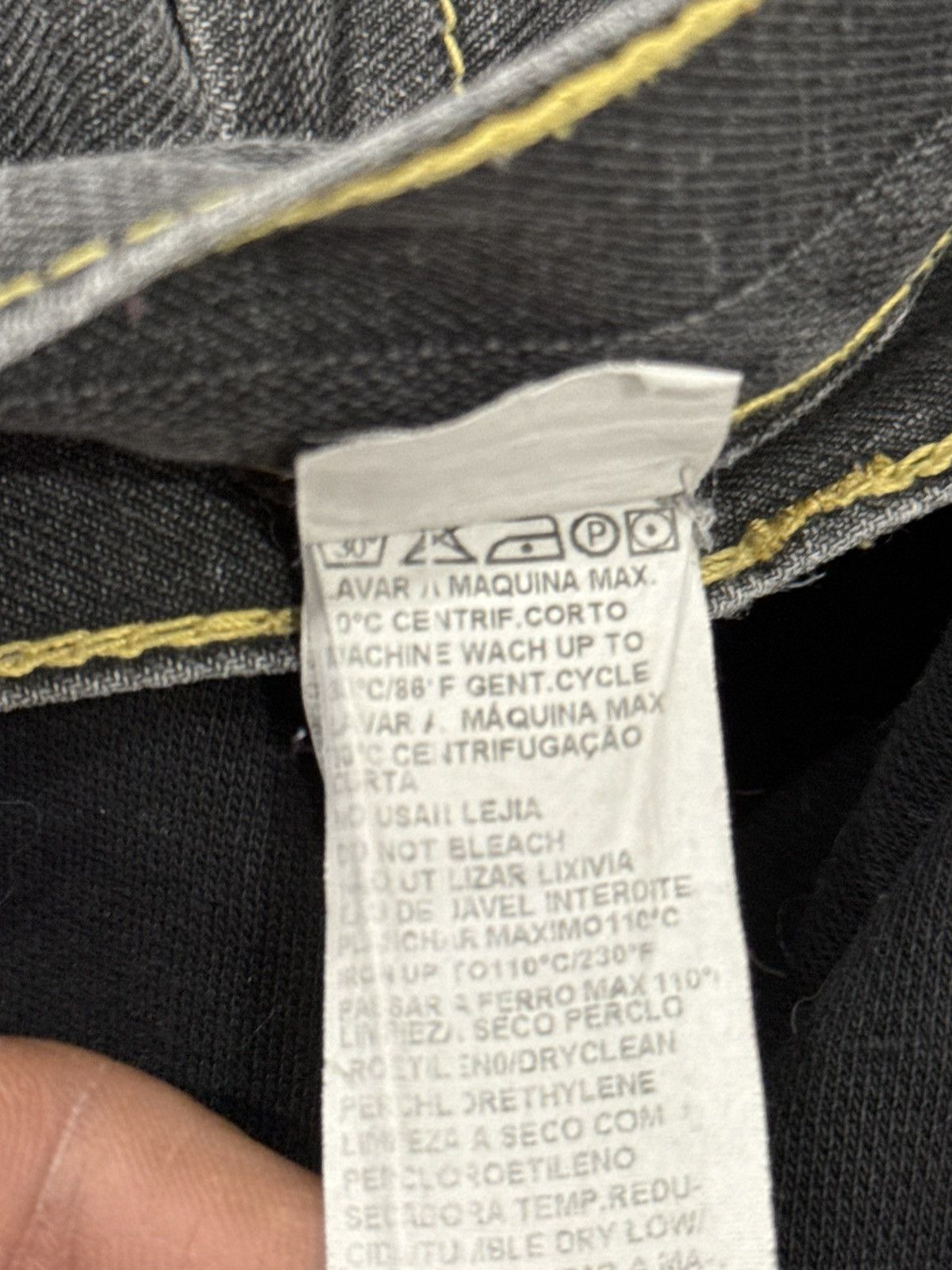 Vintage Y2K Black Utility Denim Jeans Contrast Stitch Carpenter pant Size US 31 - 14 Thumbnail