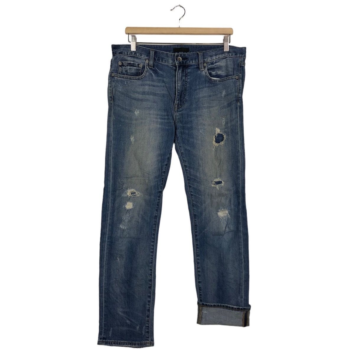 Japanese Brand 🔥RARE PUNK STYLE DISTRESSED DENIM UNIQLO JEANS JAPAN MADE Size US 34 / EU 50 - 9 Thumbnail