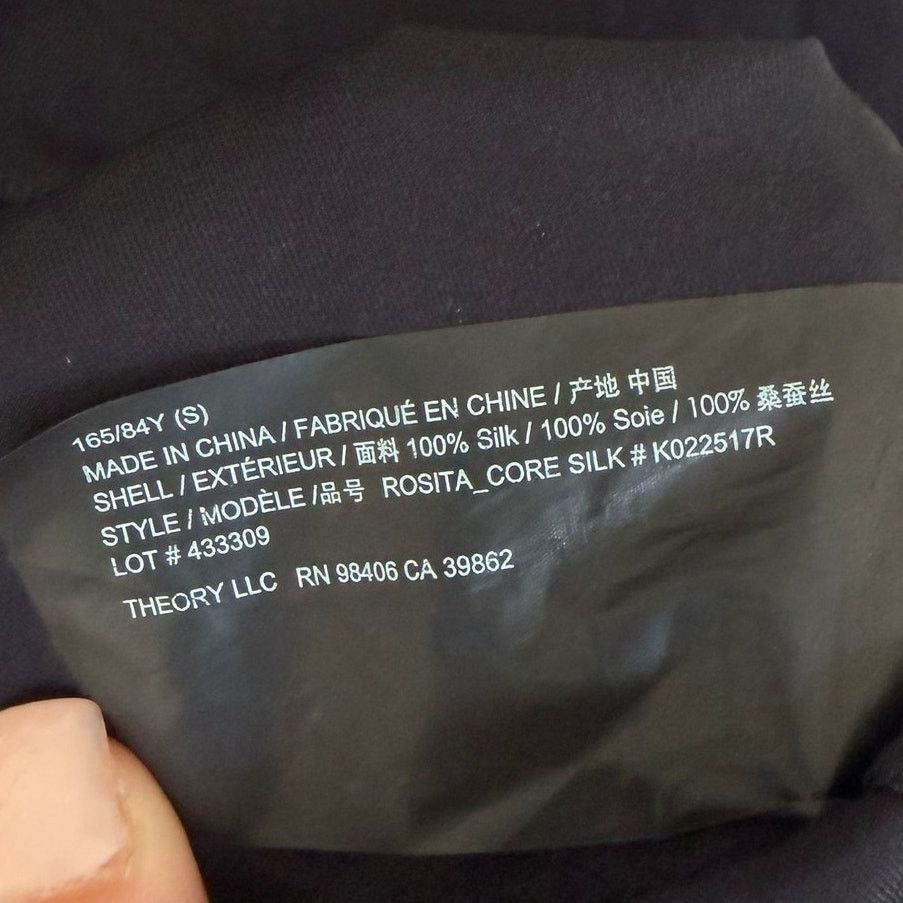 Theory Theory Black Rosita Core 100% Silk Button Down Blouse Sz S Size S / US 4 / IT 40 - 3 Thumbnail