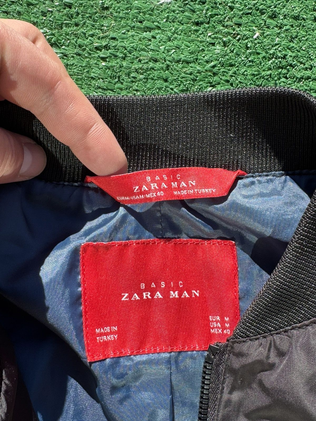 Zara Zara Men's Bomber Jacket Gray/Black, Full Zip, Pockets Size US M / EU 48-50 / 2 - 2 Thumbnail