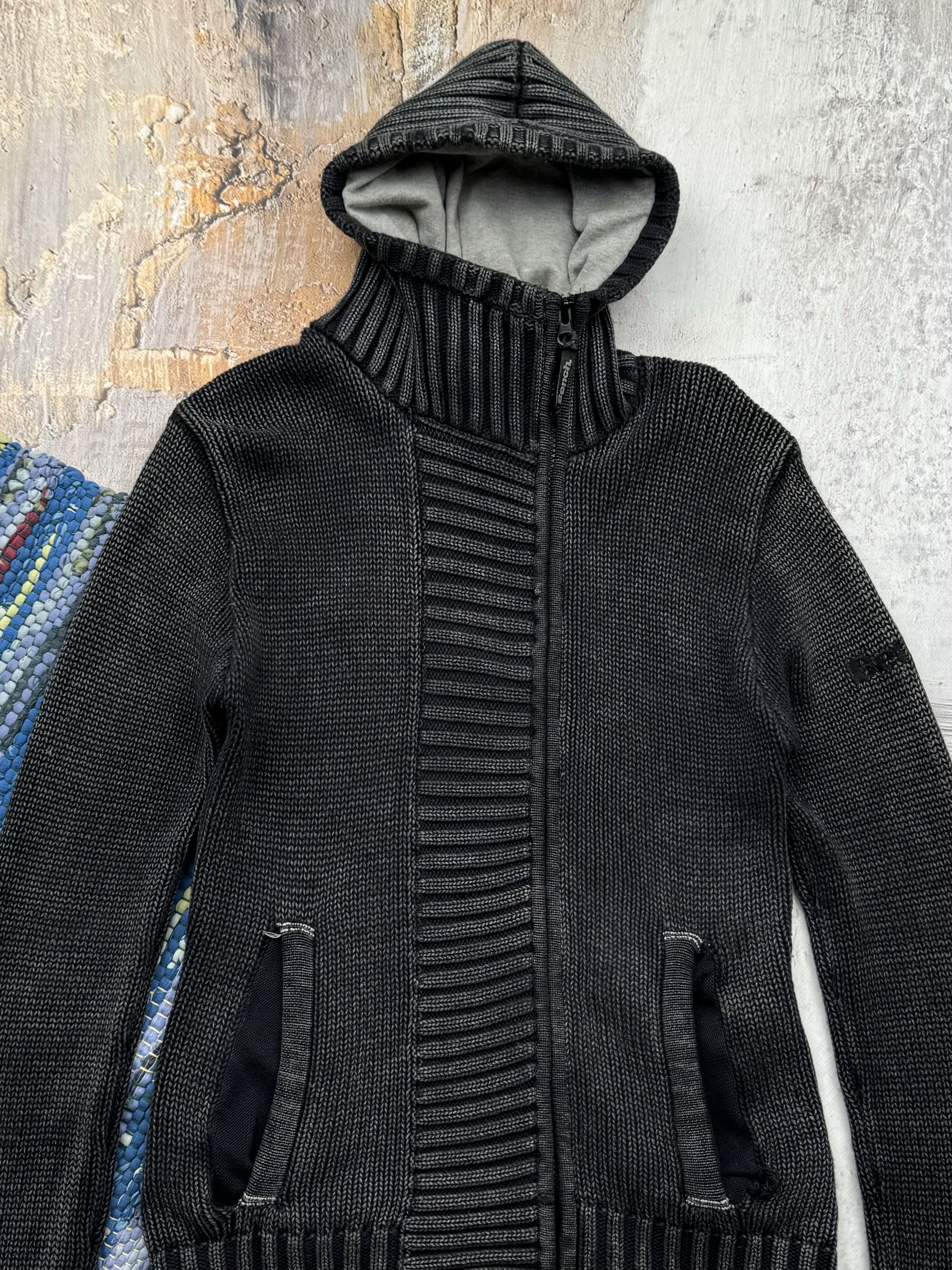 Bench Bench Vintage Faded Cropped Hoodie Ribbed Details A521(194) Size S / US 4 / IT 40 - 2 Thumbnail
