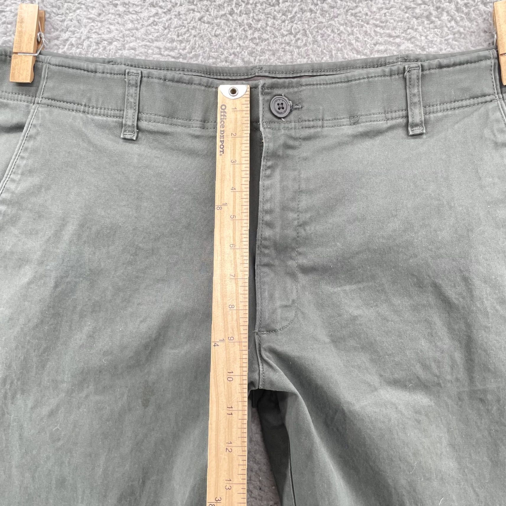 Lee Lee Performance Pants Men's 39x30 Army Green Utility Skater Work Chino Canvas Cotton Spandex Regular Straight Size US 39 - 5 Thumbnail