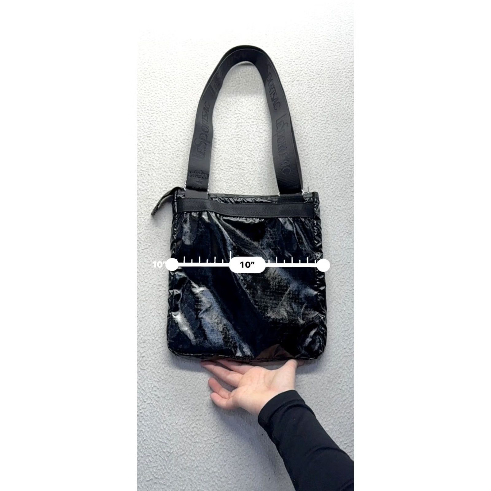LeSportsac LeSportsac Black Shiny Crossbody Bag With Adjustable Strap #9710 - Womens Size ONE SIZE - 8 Thumbnail