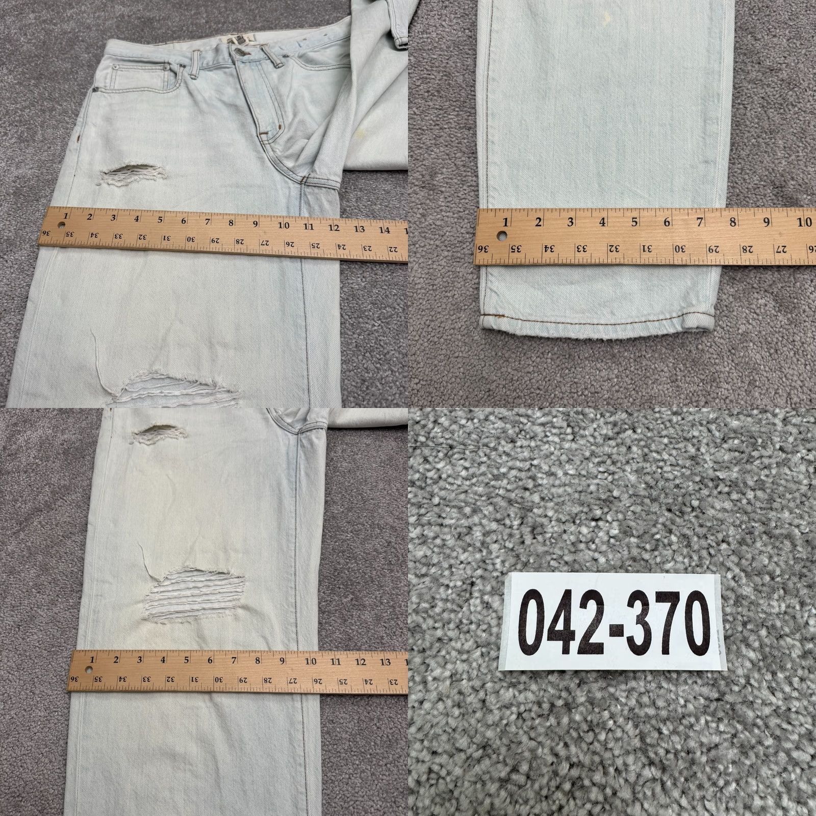 Madewell Madewell Jeans Womens 27 Blue The Slouchy Boyjean Distressed Denim Acid Light Wash Size 27" / US 4 / IT 40 - 10 Thumbnail