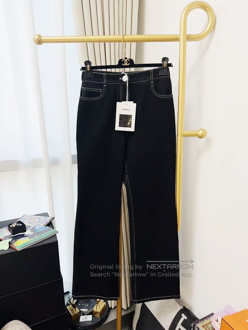 Chanel Chanel 23B black micro-comic jeans trousers Size 24" / US 00 / IT 34 - 1 Thumbnail